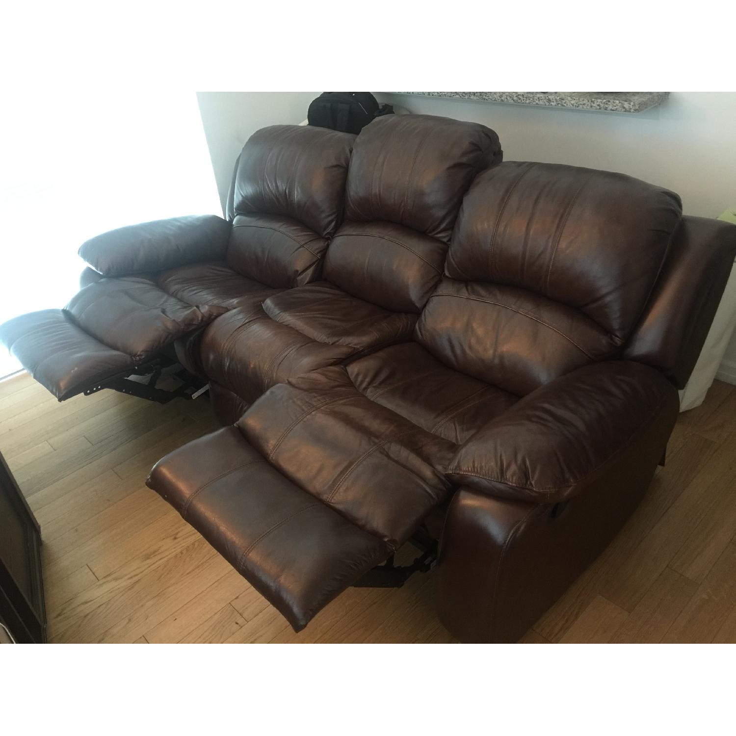 Raymour & Flanigan Bryant II Leather Power Reclining Sofa - image-1