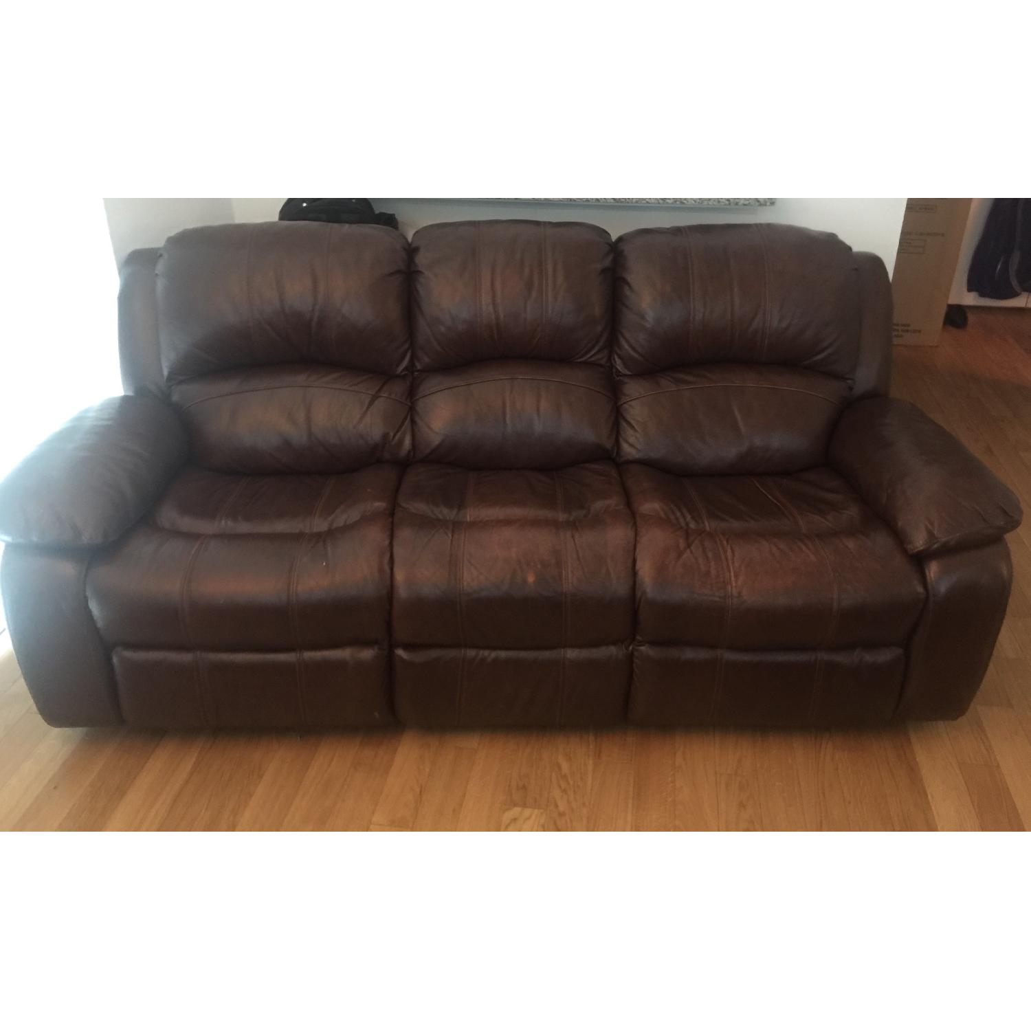 Raymour & Flanigan Bryant II Leather Power Reclining Sofa - image-2