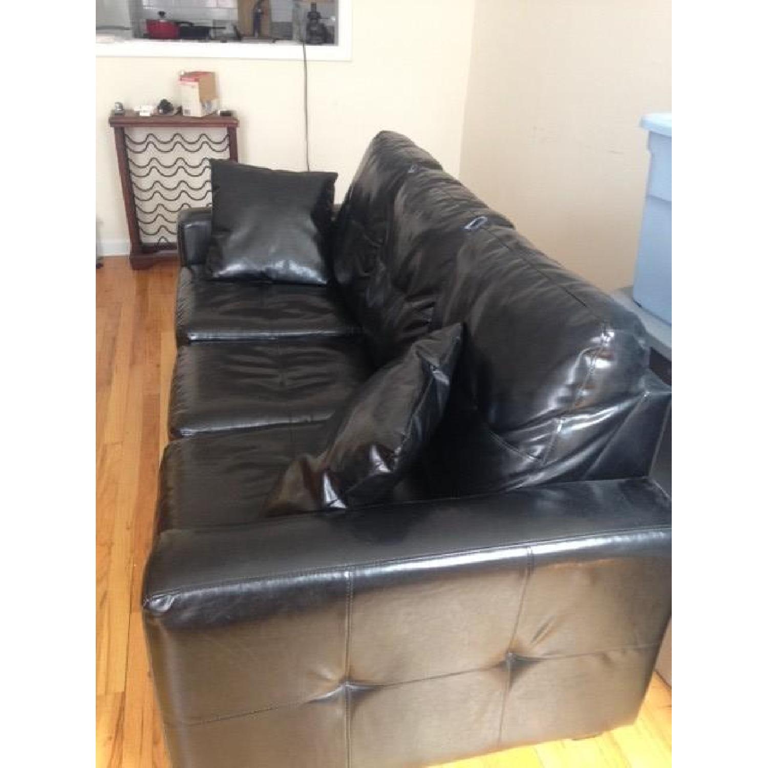 Jennifer Convertibles Textured Leather Sleeper Sofa - image-2