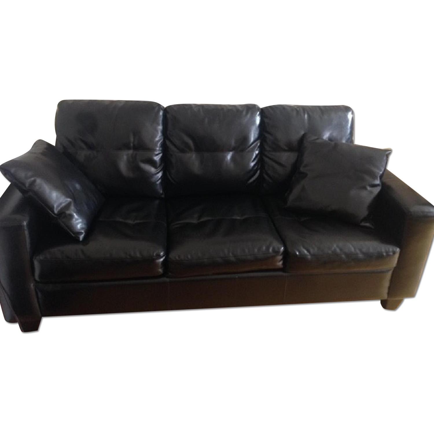 Jennifer Convertibles Textured Leather Sleeper Sofa - image-0