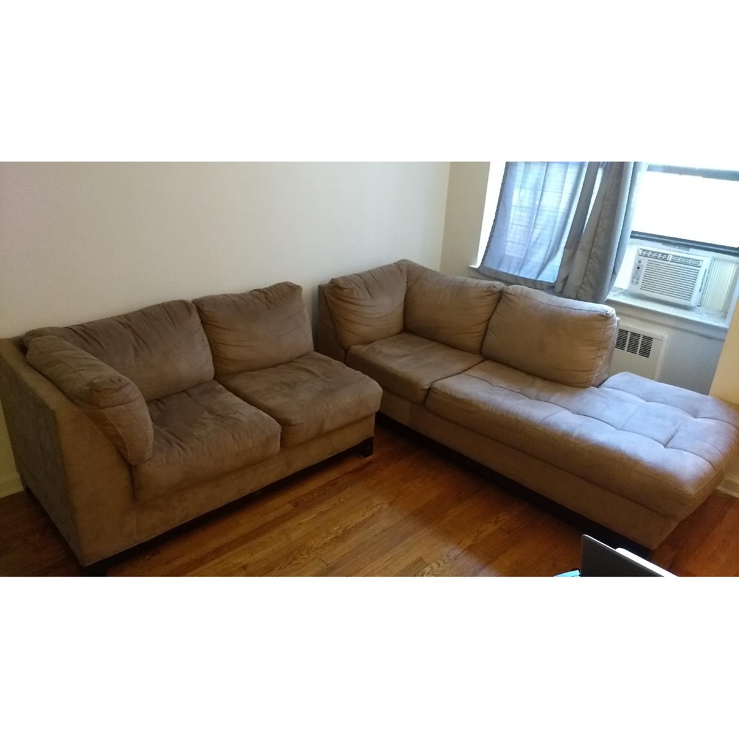 Raymour & Flanigan Kathy Ireland Home Wellsley 2 Piece Microfiber Sectional - image-3