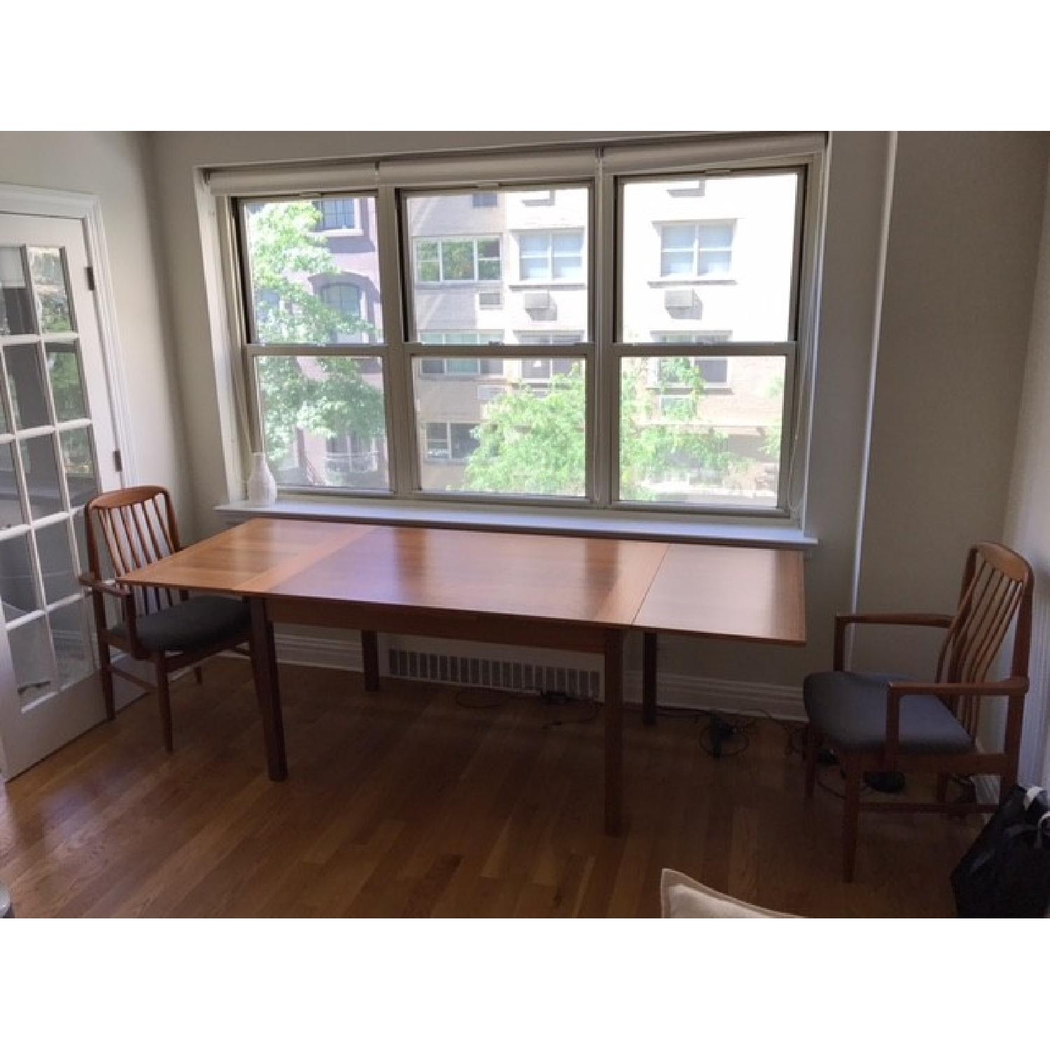 Benny Linden Danish Mid Century Modern Expandable Teak Dining Table w/ 4 Chairs - image-4