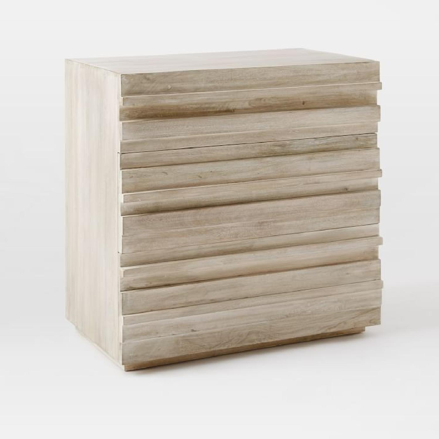 West Elm 3Drawer Stria Cerused White Dresser AptDeco