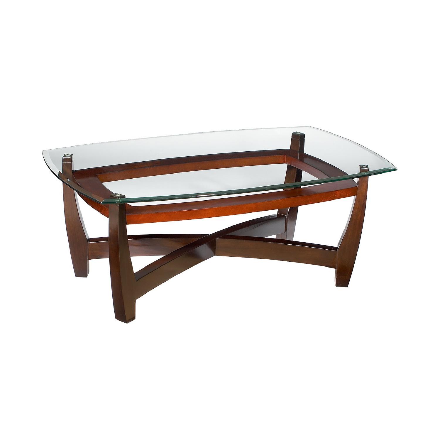 Macy's Elation Glass Coffee Table - image-0