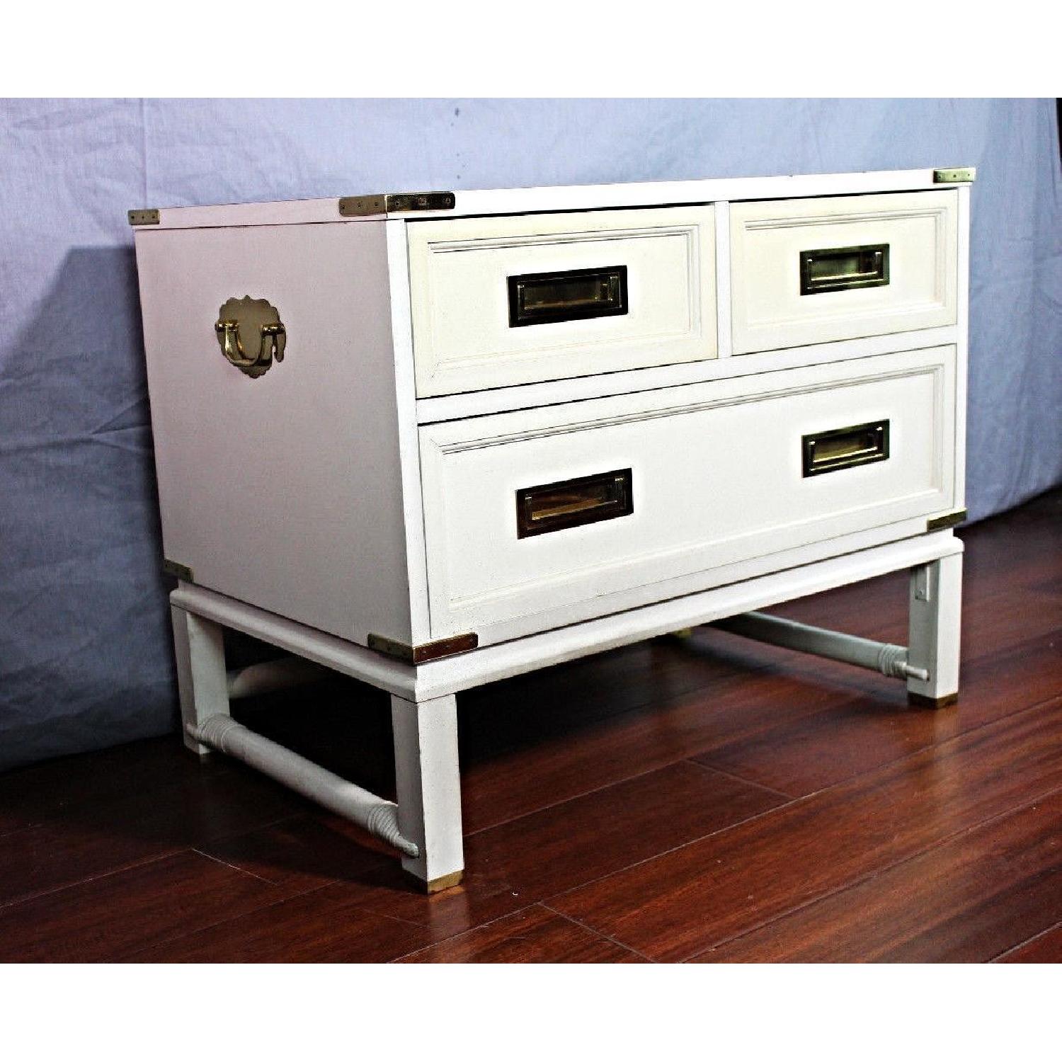 Ficks Reed Mid Century Modern White Campaign Chest - image-4