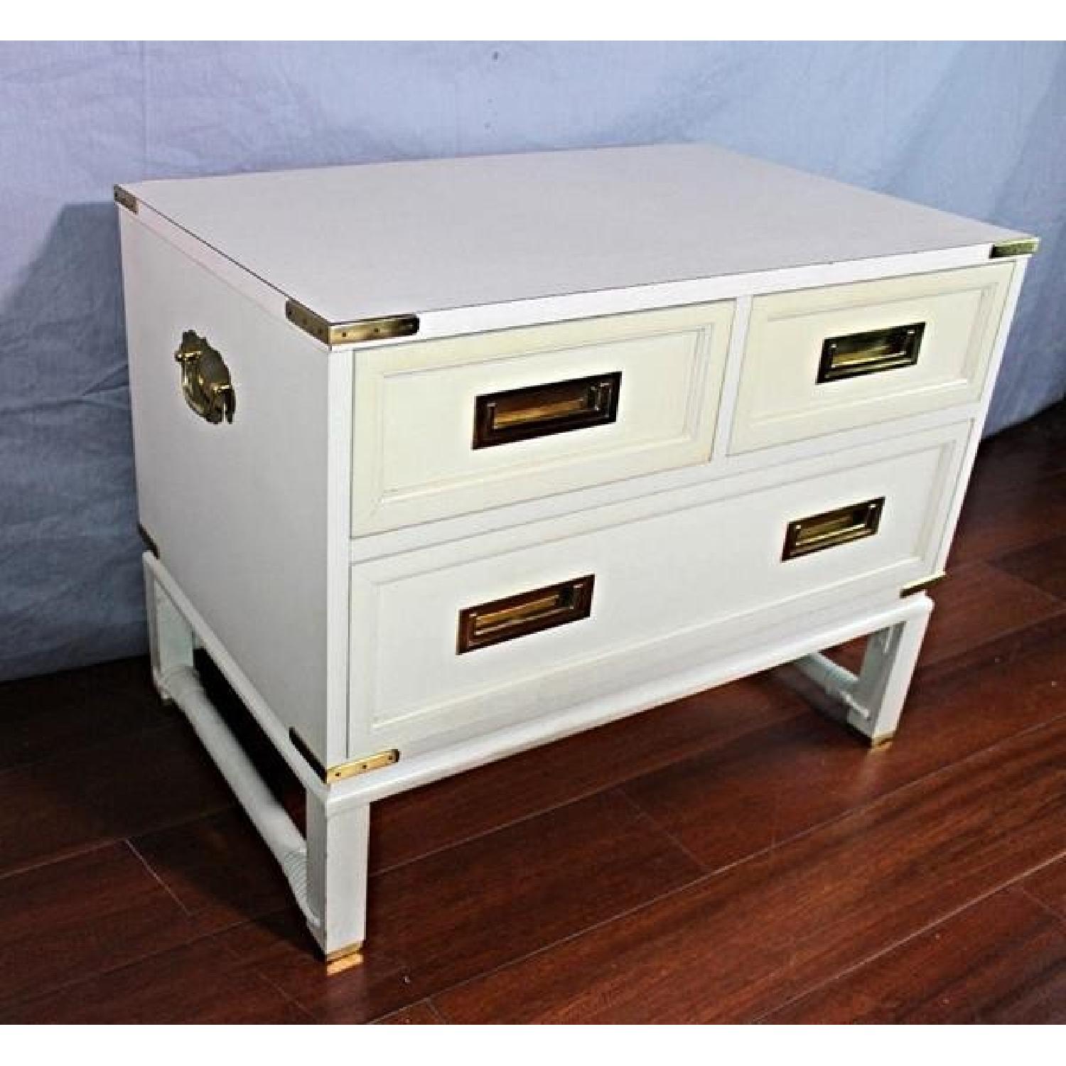 Ficks Reed Mid Century Modern White Campaign Chest - image-10