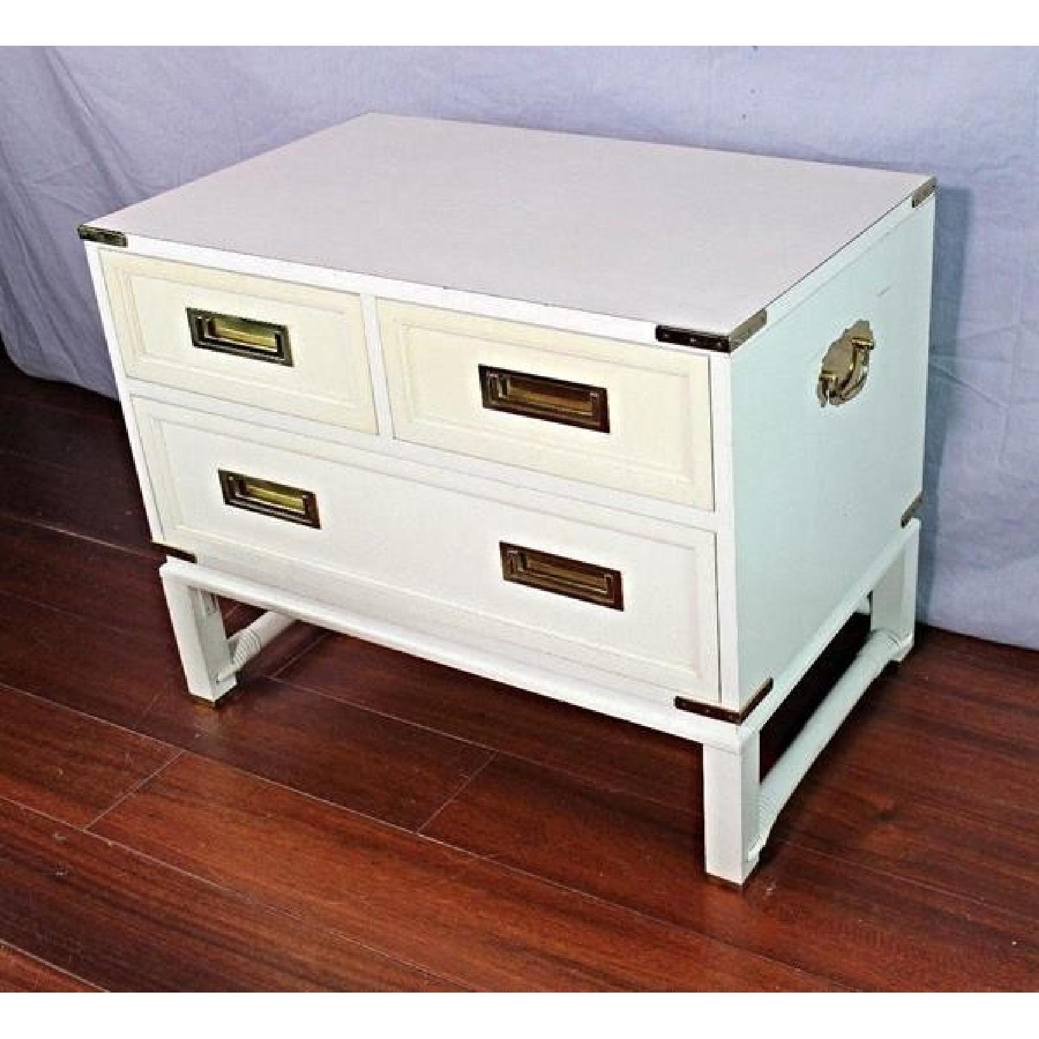 Ficks Reed Mid Century Modern White Campaign Chest - image-11
