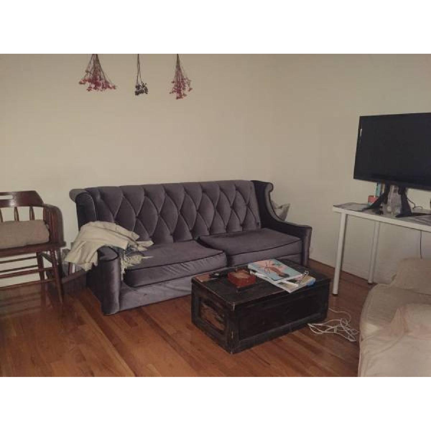 House of Hampton Winslet Blue Velvet Couch - image-1