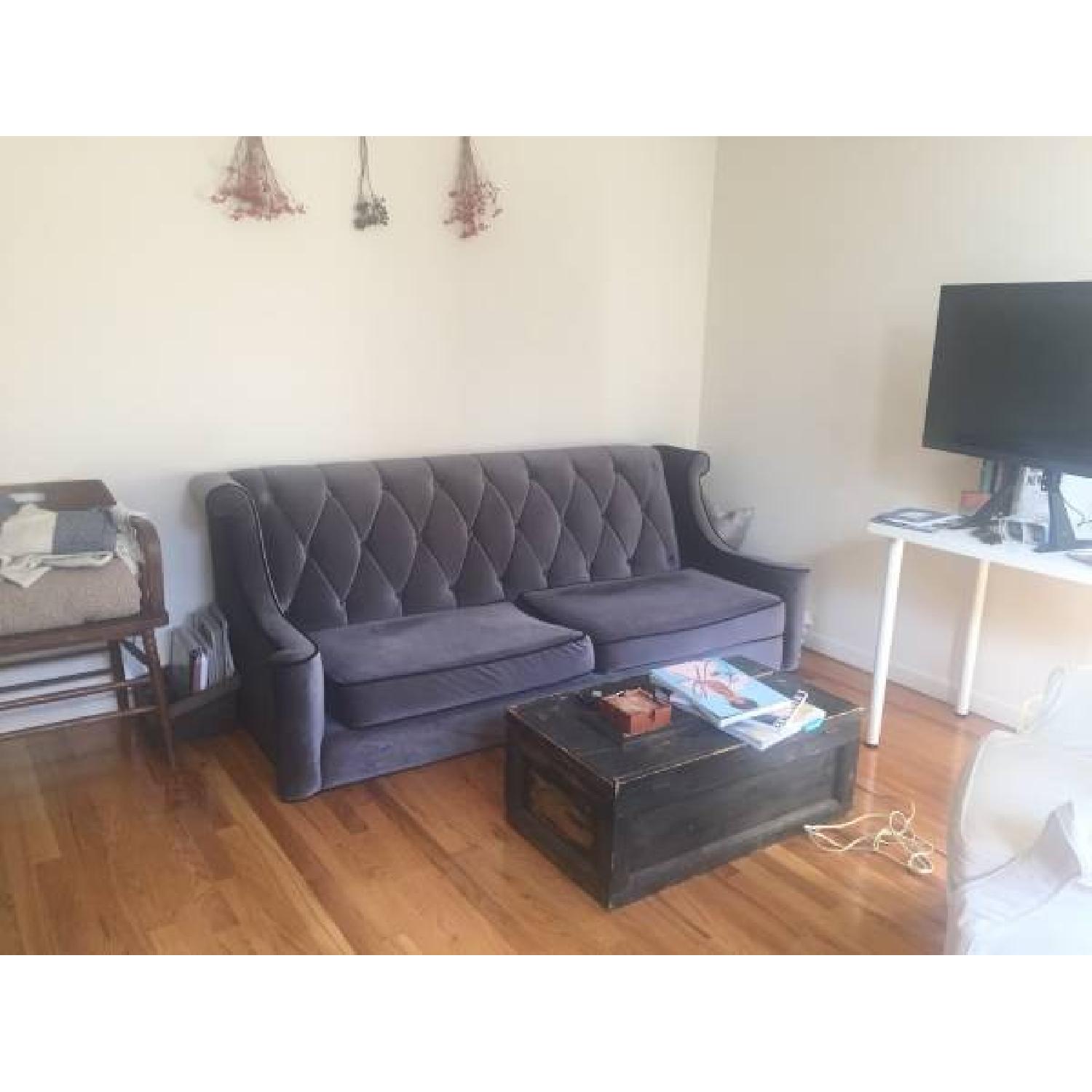 House of Hampton Winslet Blue Velvet Couch - image-4