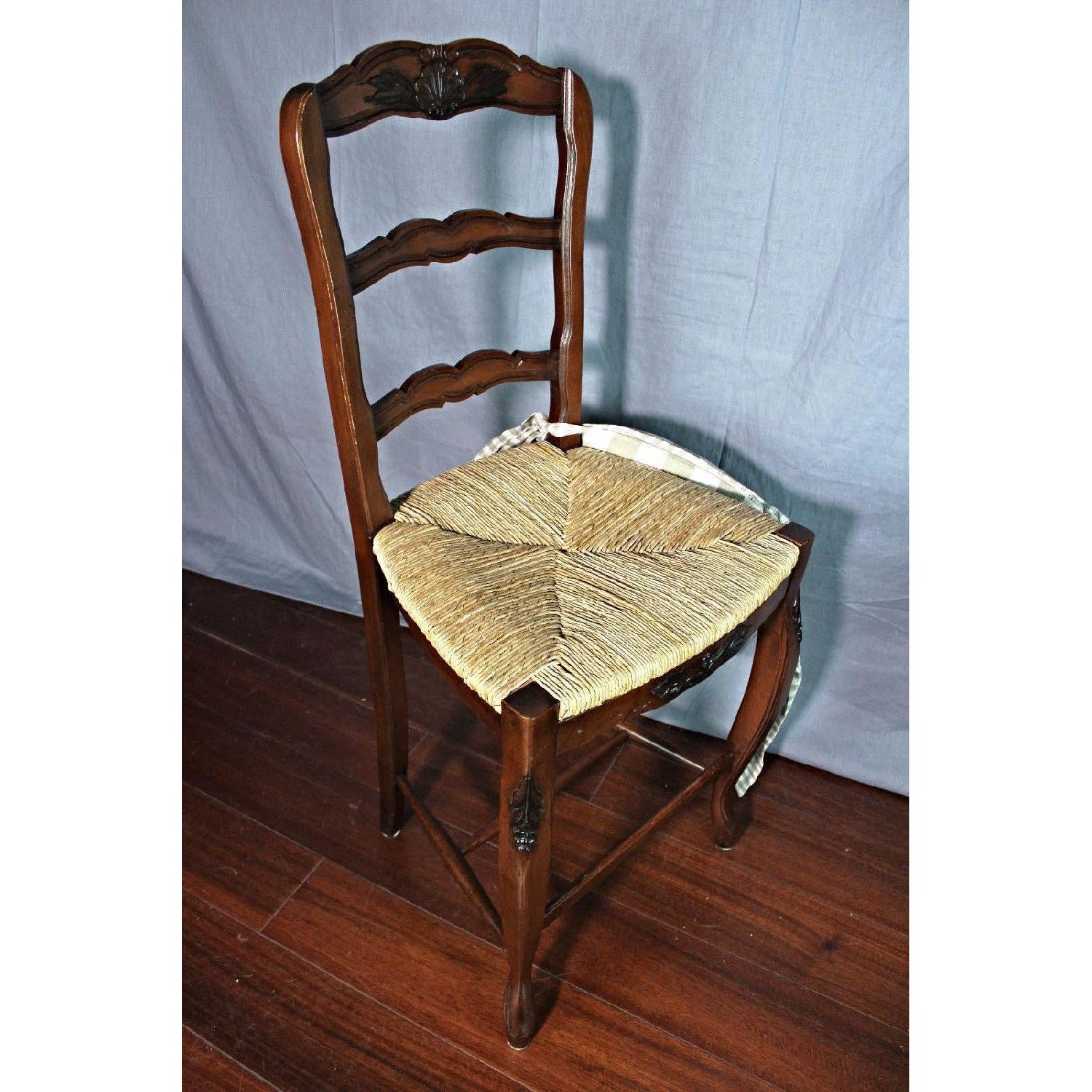 French Provincial Bar Counter Chairs/Stools w/ Wicker Seat - image-2