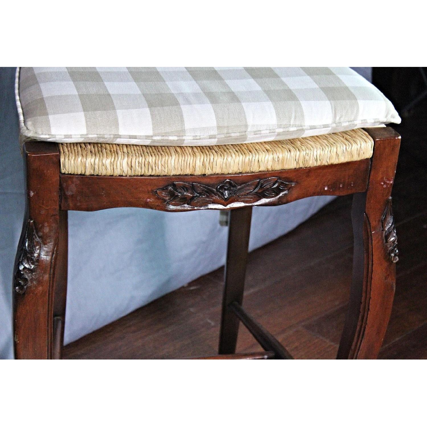 French Provincial Bar Counter Chairs/Stools w/ Wicker Seat AptDeco