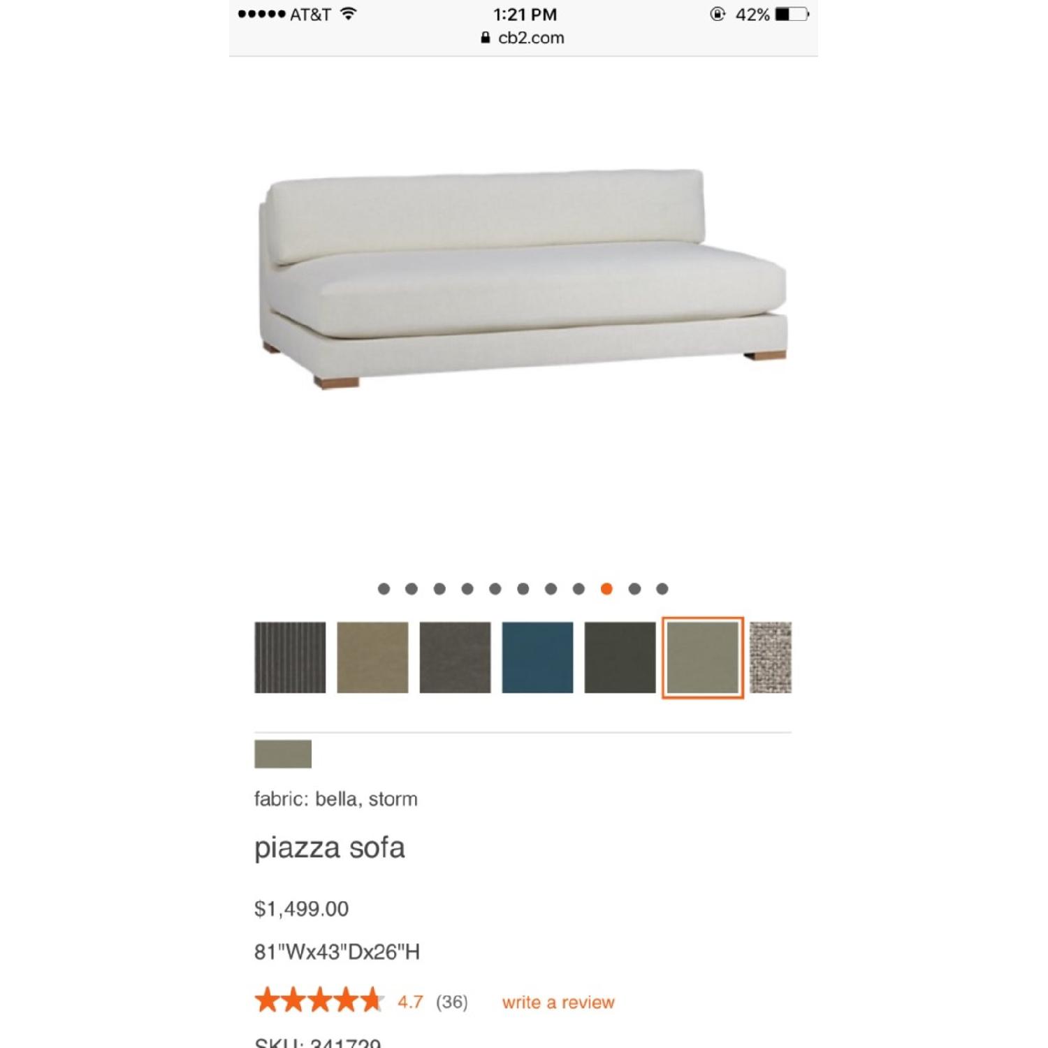 CB2 Piazza Grey Sofa - image-1