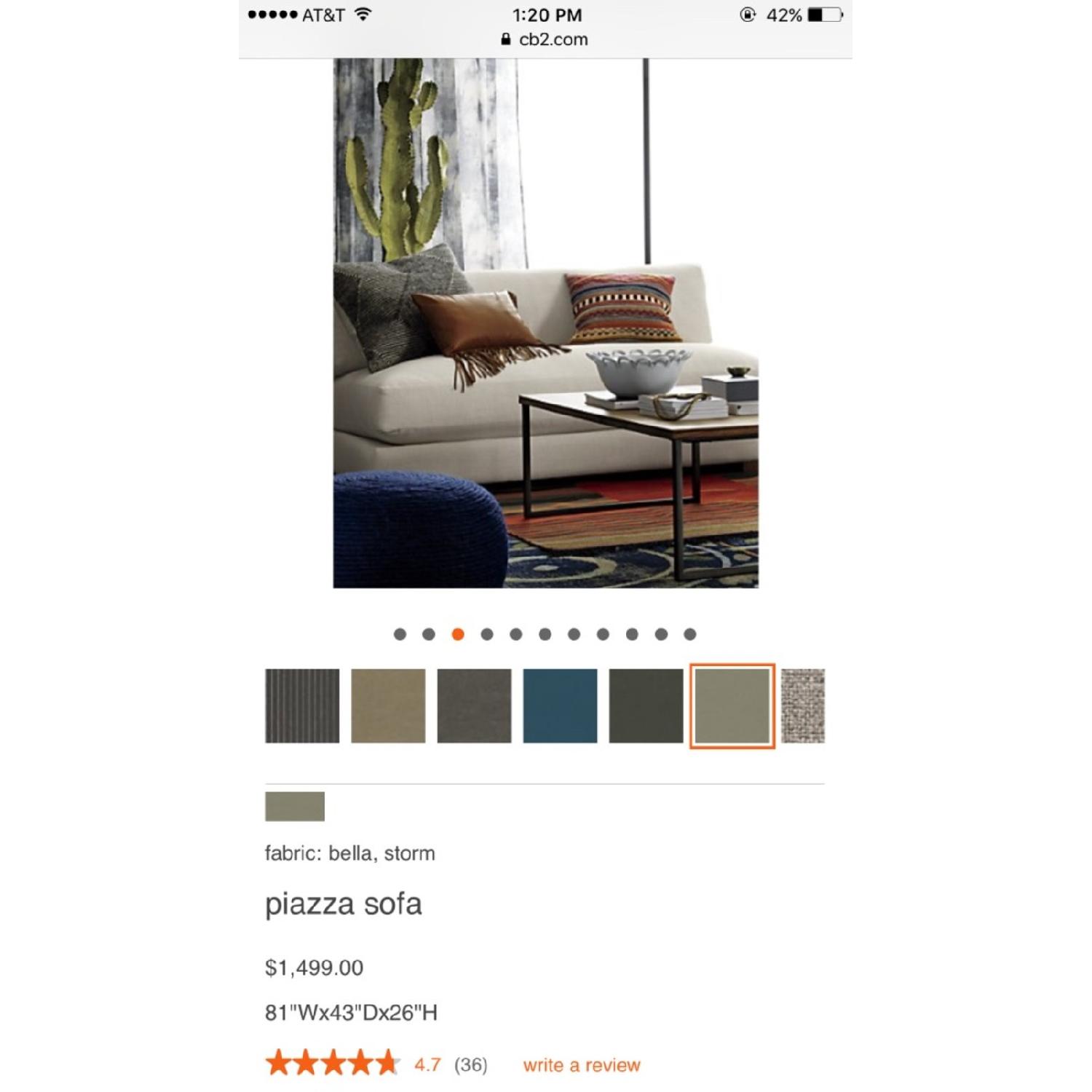 CB2 Piazza Grey Sofa - image-4