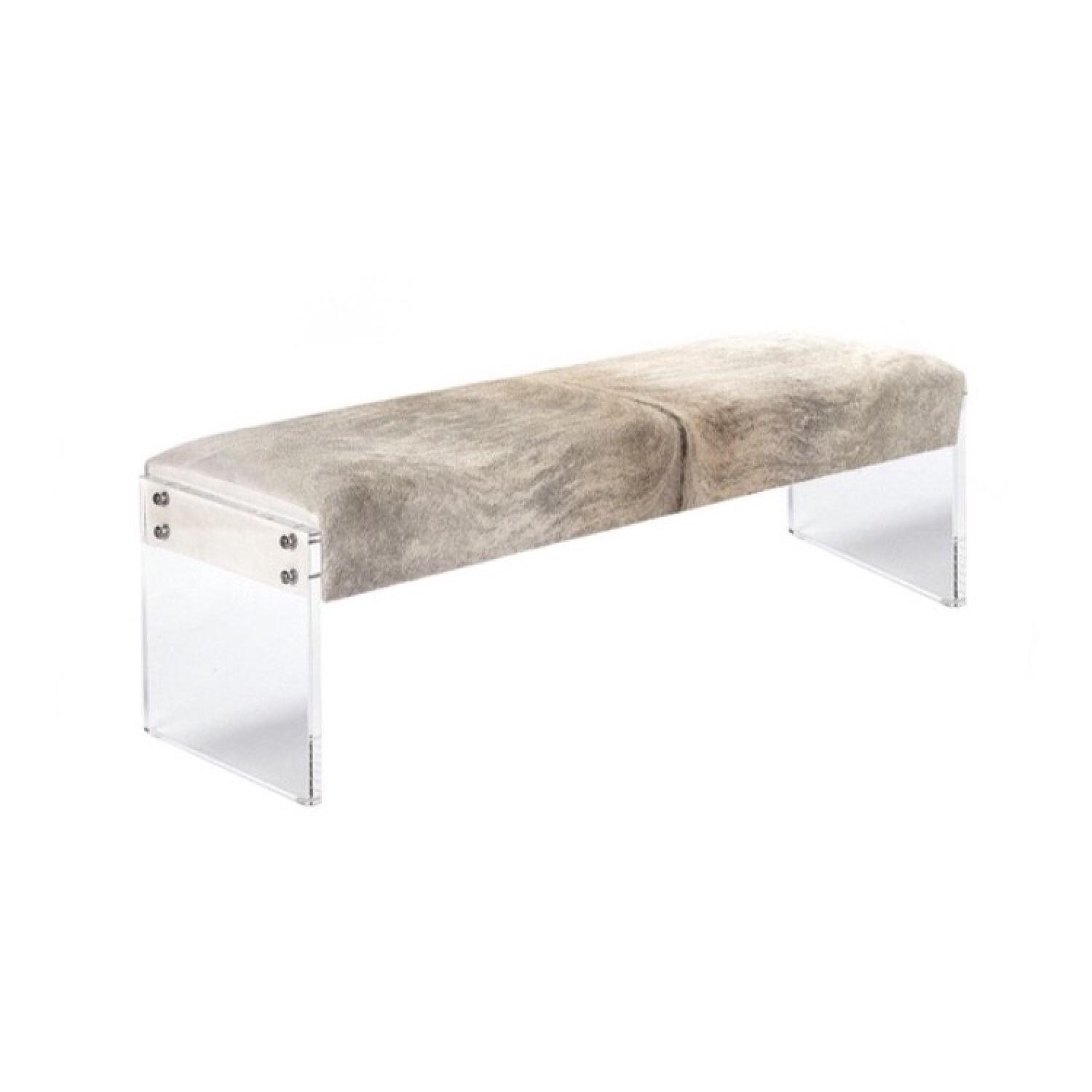 Acrylic Cowhide Bench - image-0
