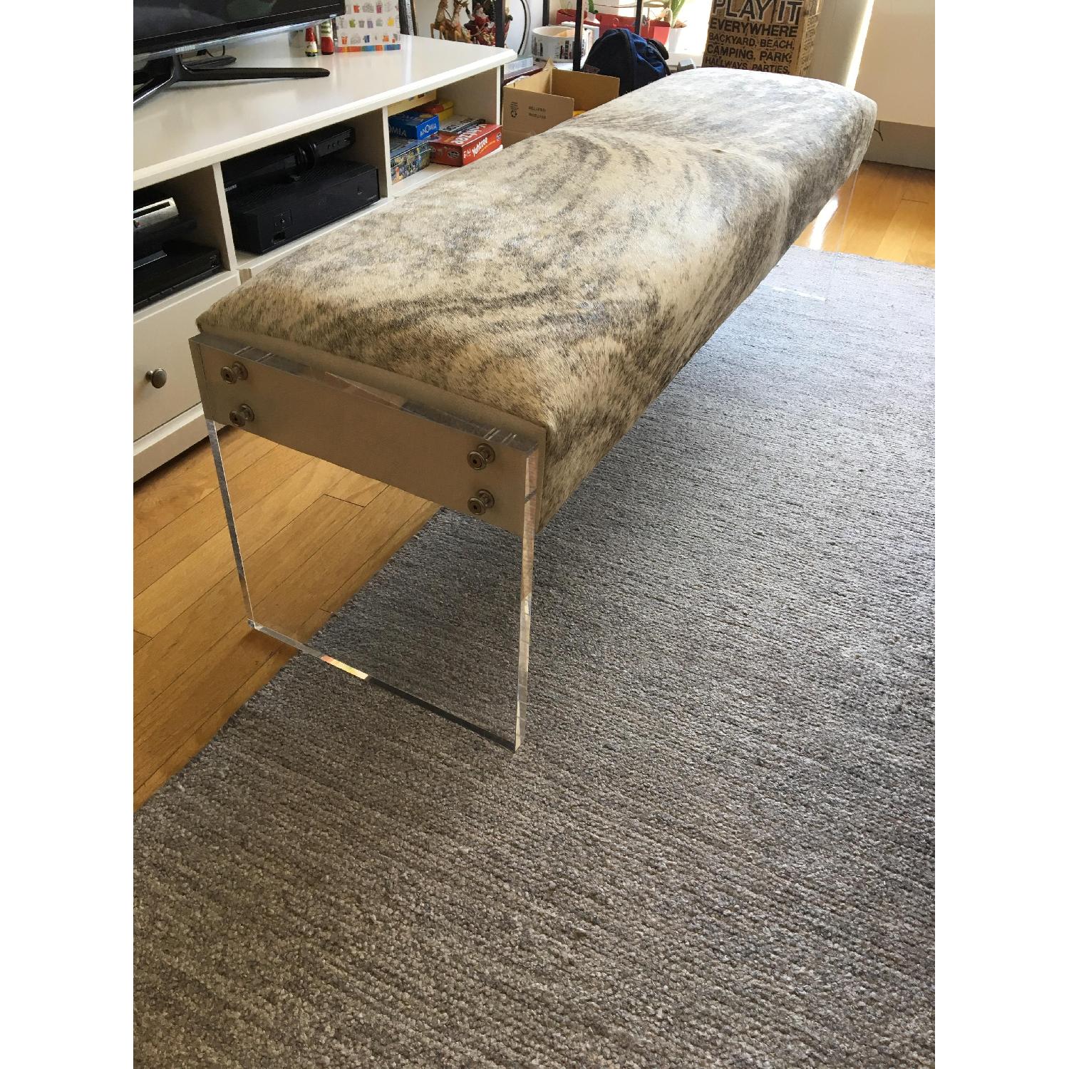Acrylic Cowhide Bench - image-1