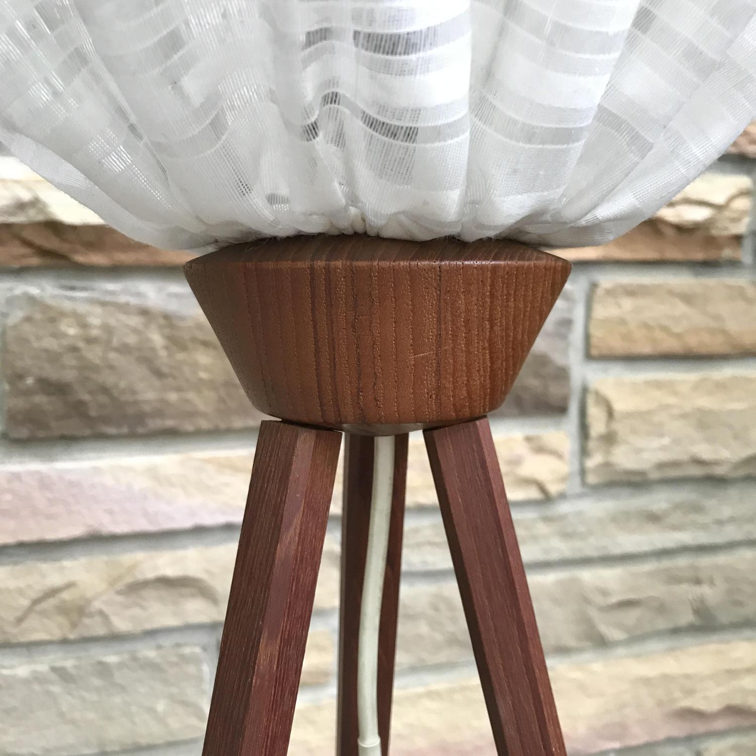 Vintage Mid-Century Danish Teak Tripod Lamp - image-1