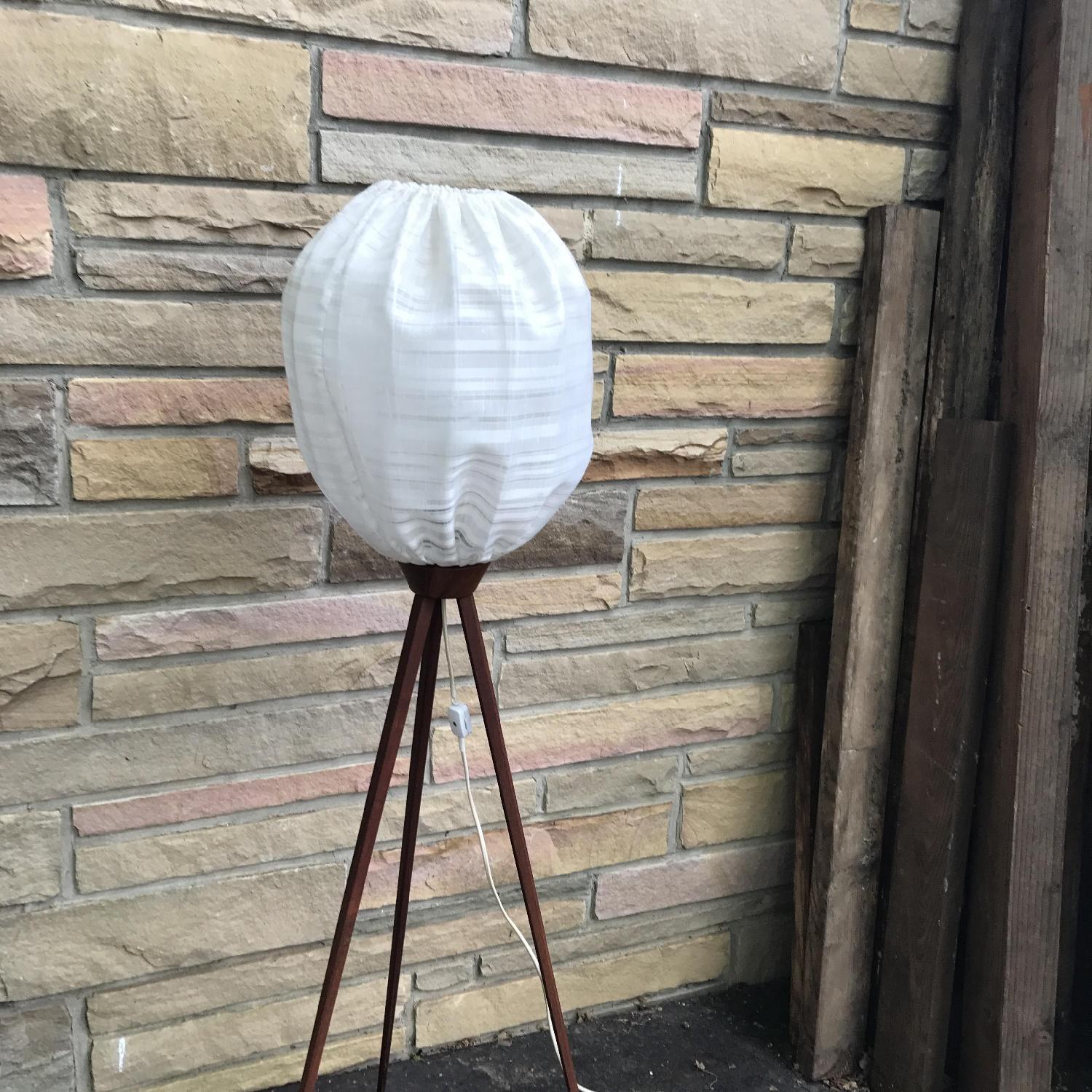 Vintage Mid-Century Danish Teak Tripod Lamp - image-2