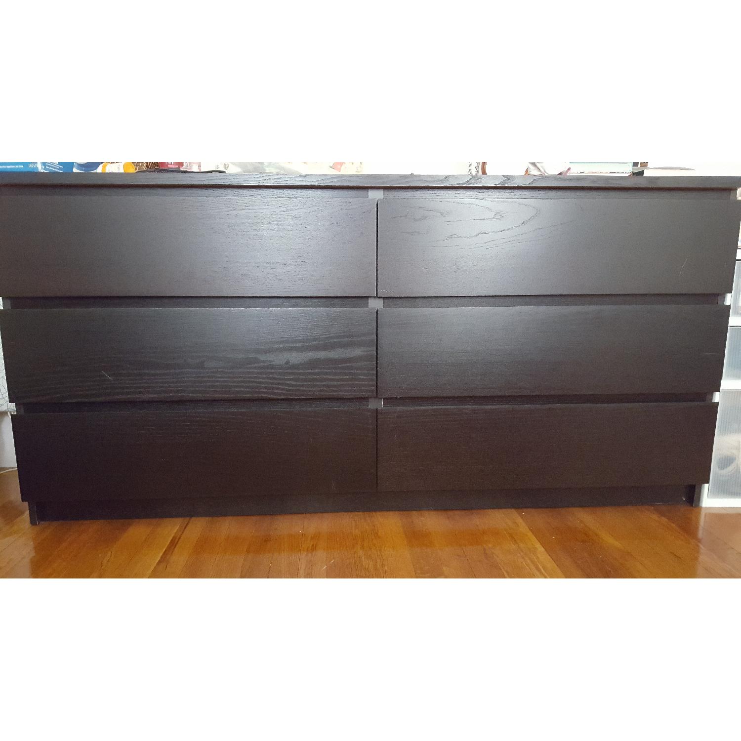 kullen 6 drawer dresser black brown Chest of drawers, black-brown, 140x72 cm offering ample storage space for clothes KULLEN 6 DRAWER DRESSER| STEP