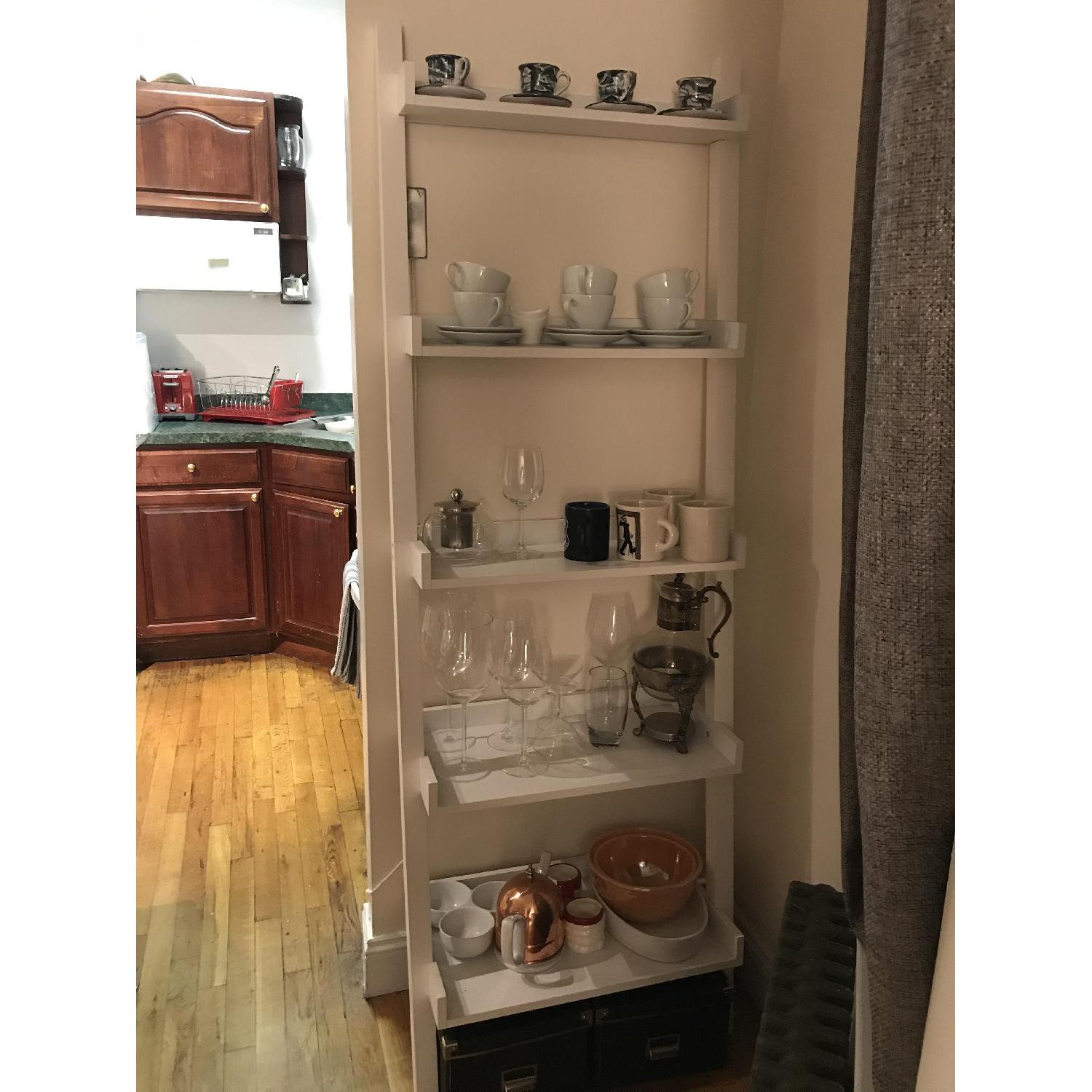 Container Store Linea White Leaning Bookshelf - image-1