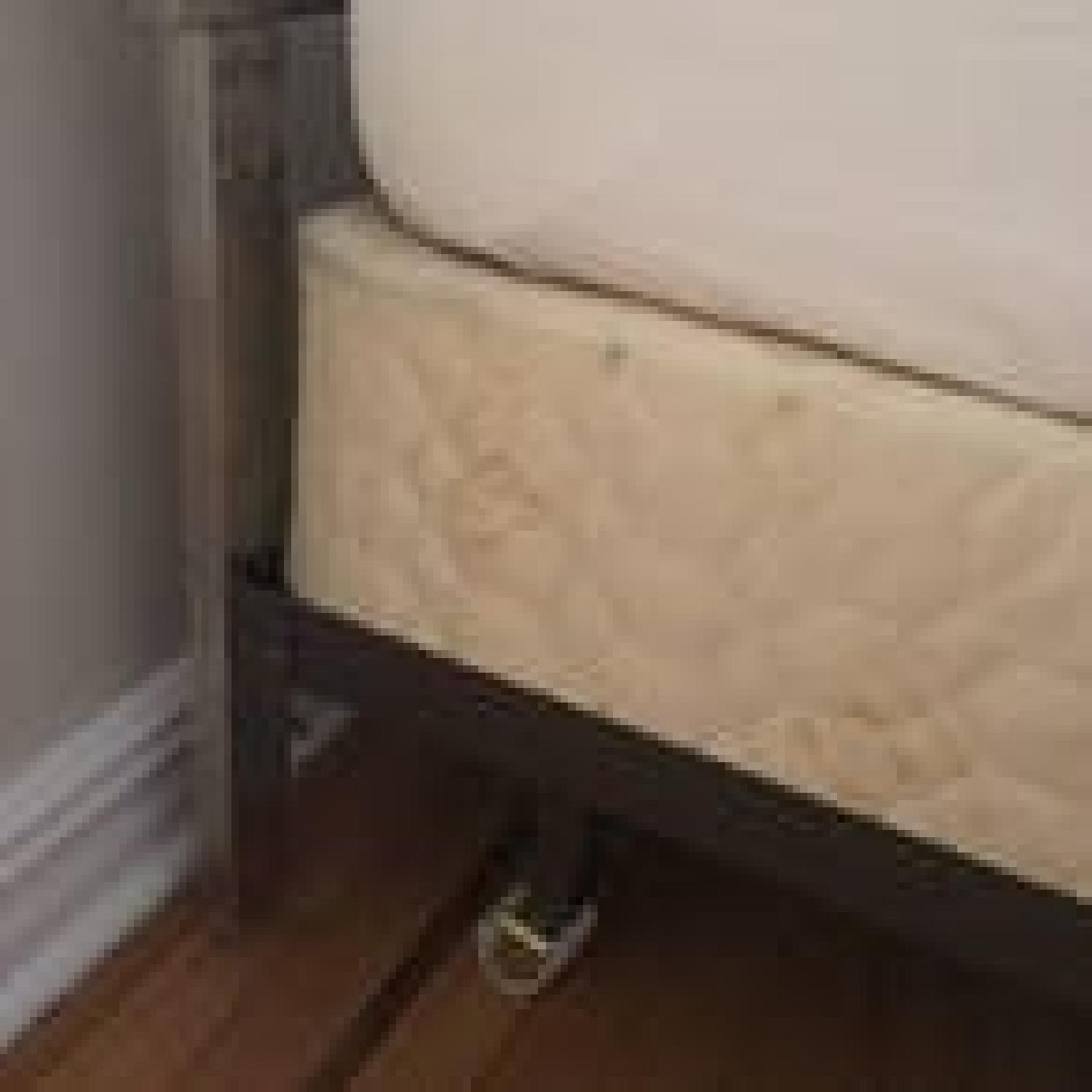 West Elm Metal Bed Frame w/ Brushed Nickel Headboard - image-1