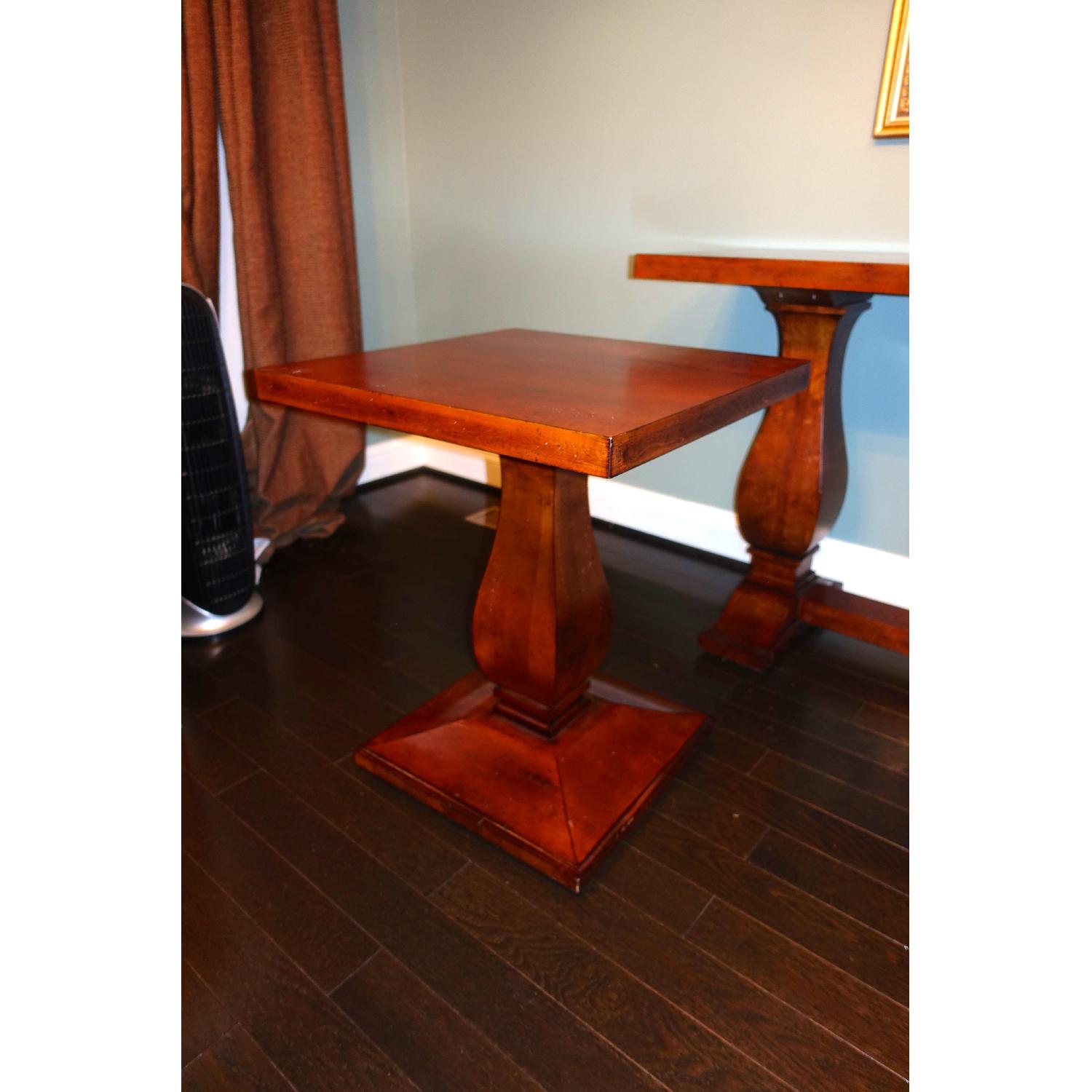 Crate & Barrel Solid Wood Side Tables + Foyer Table AptDeco