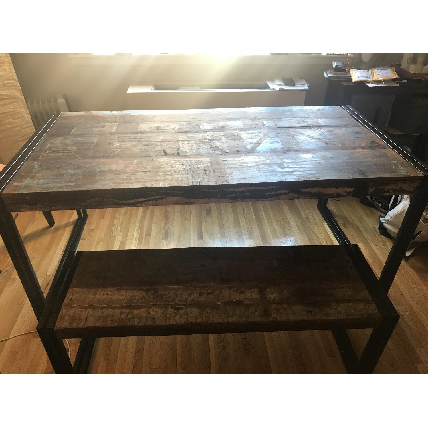 Wayfair Whitetop Reclaimed Wood Dining Table & Dining Bench - image-1