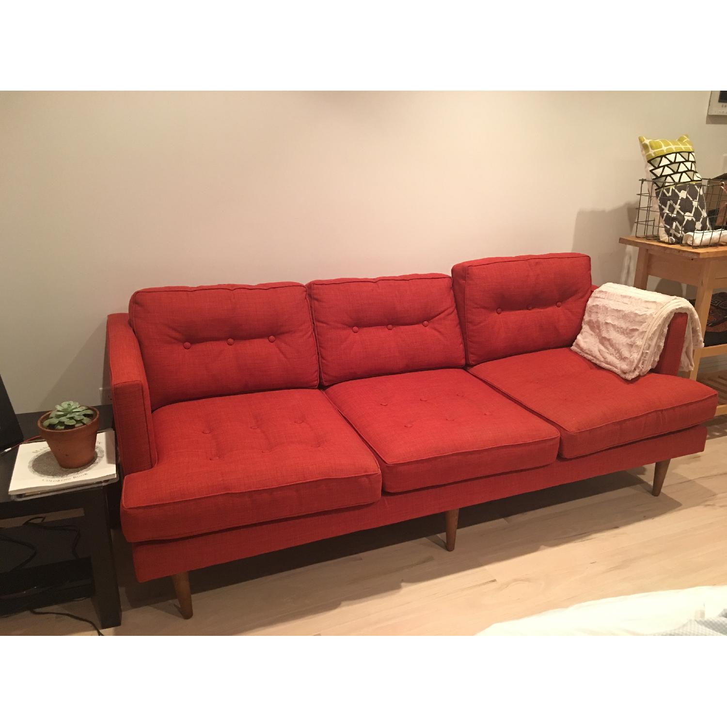 West Elm Peggy 3 Seater Sofa in Cayenne - image-1