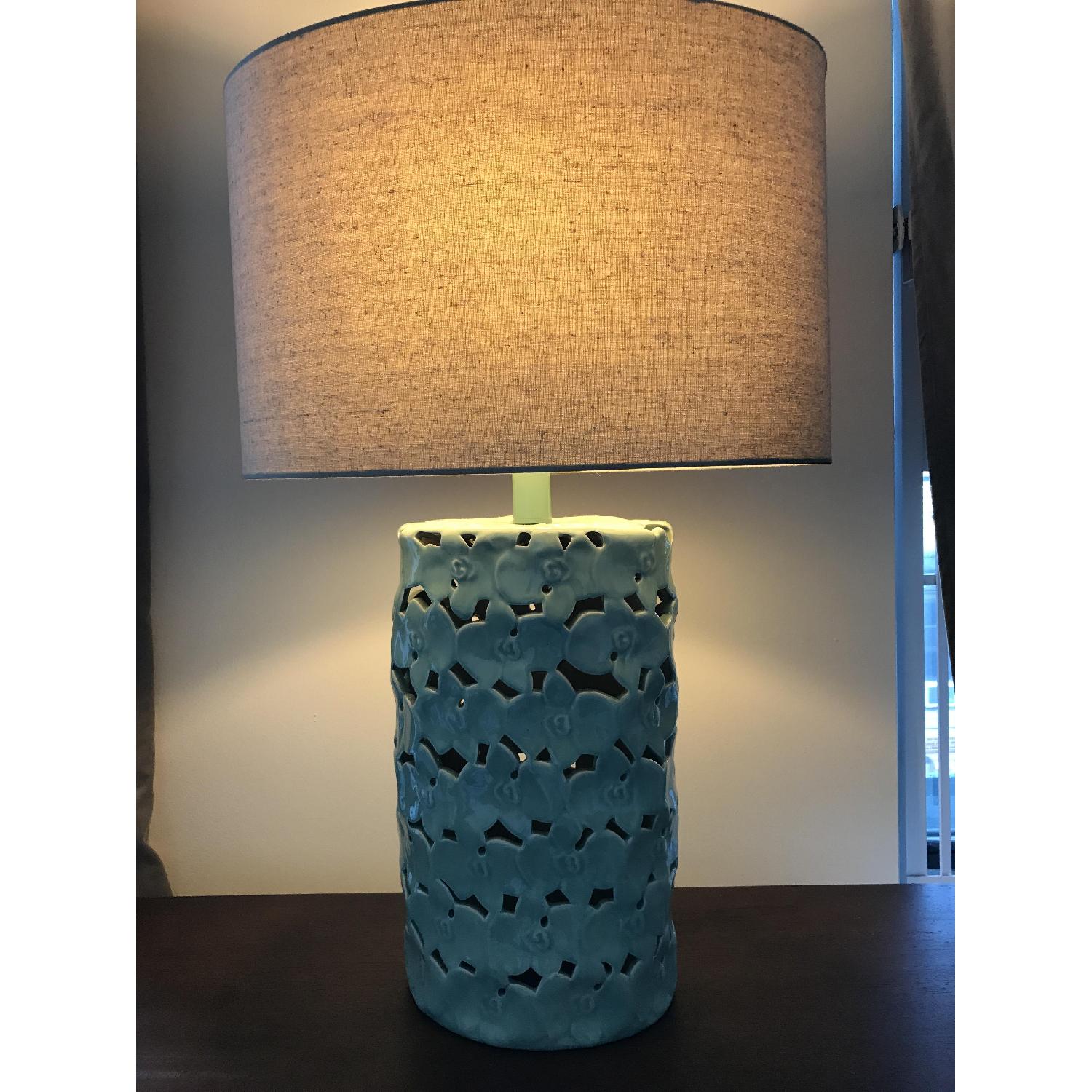 Ceramic Teal Lamp - image-1