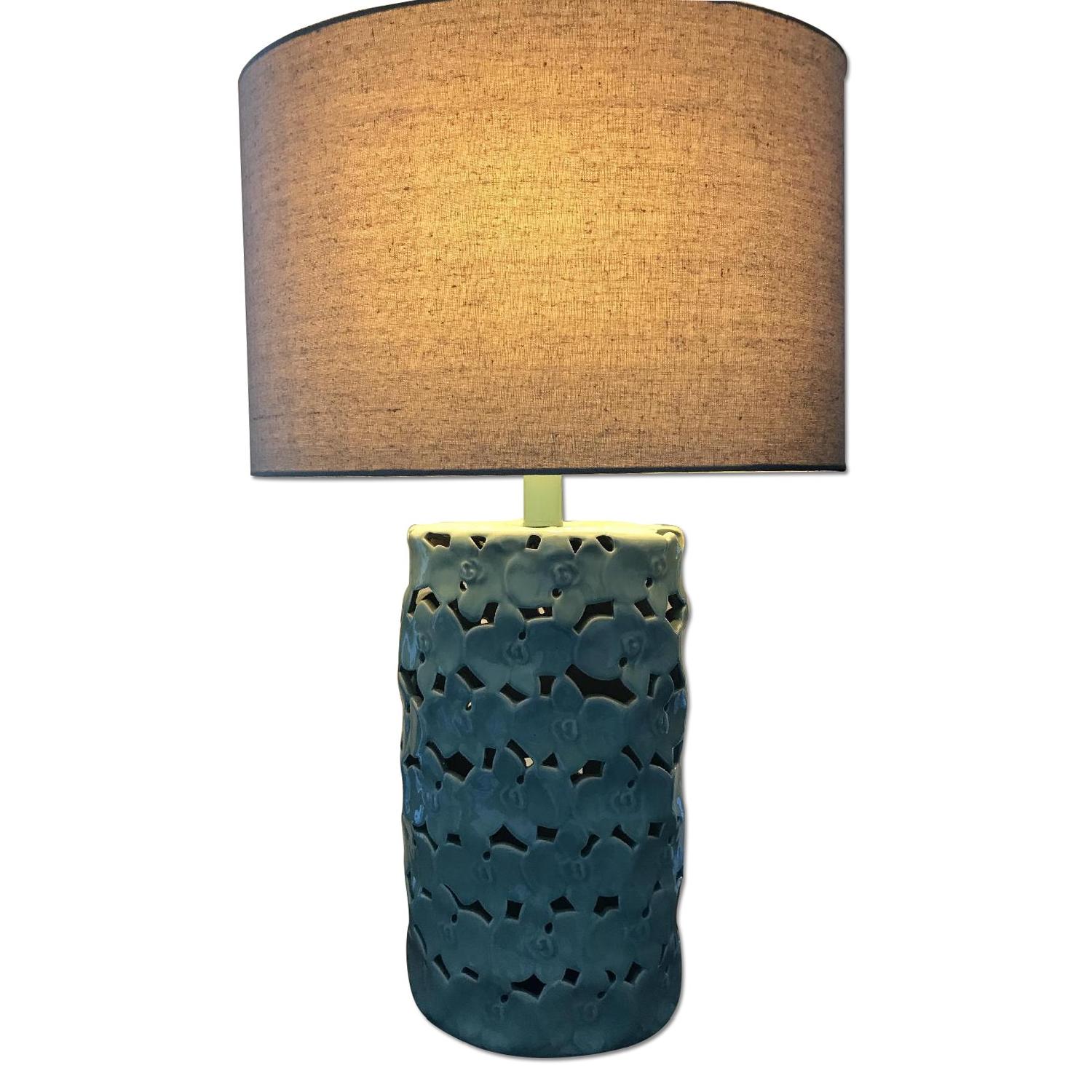 Ceramic Teal Lamp - image-0