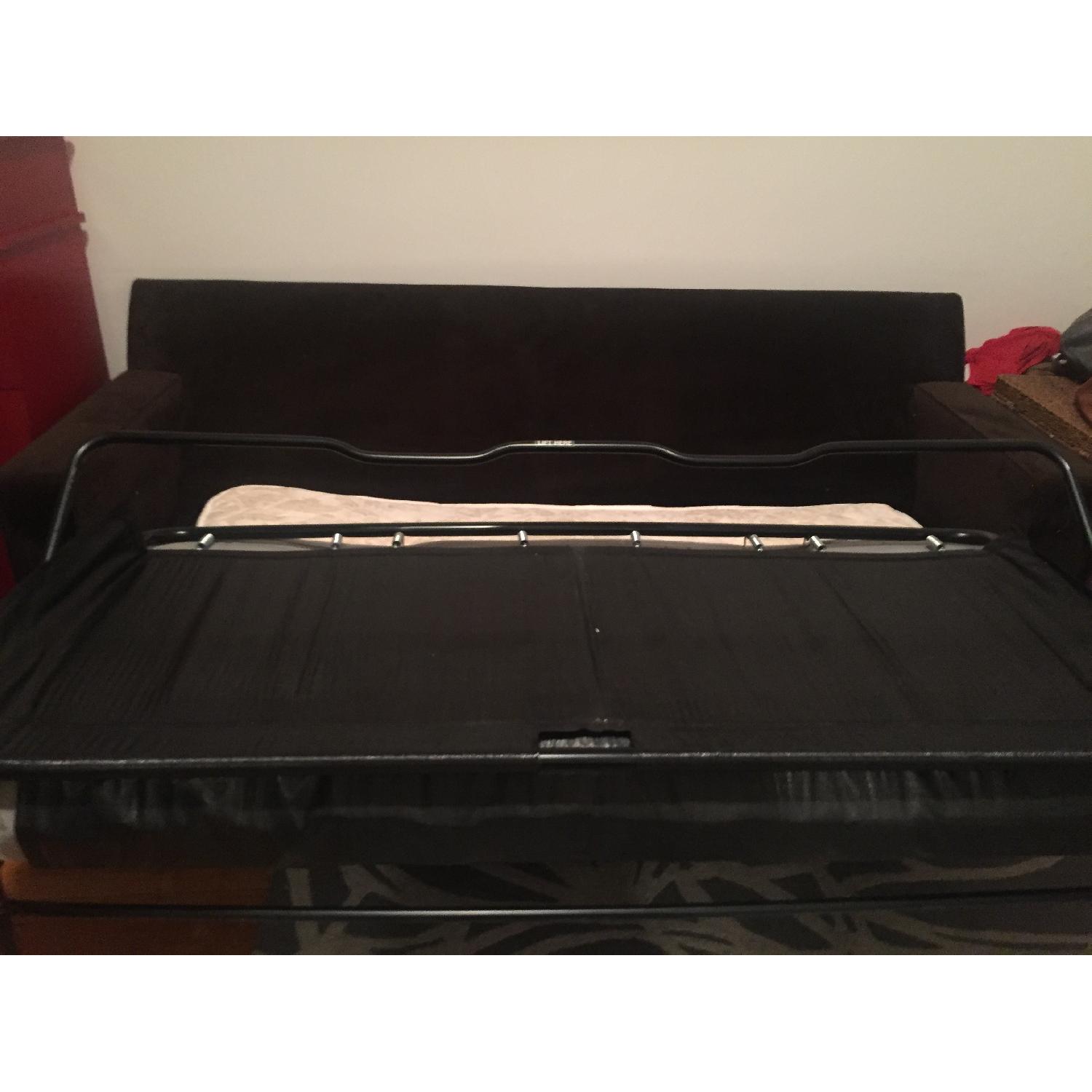 Macy's Hickory Springs Chocolate Brown Couch w/ Pullout Bed - image-2