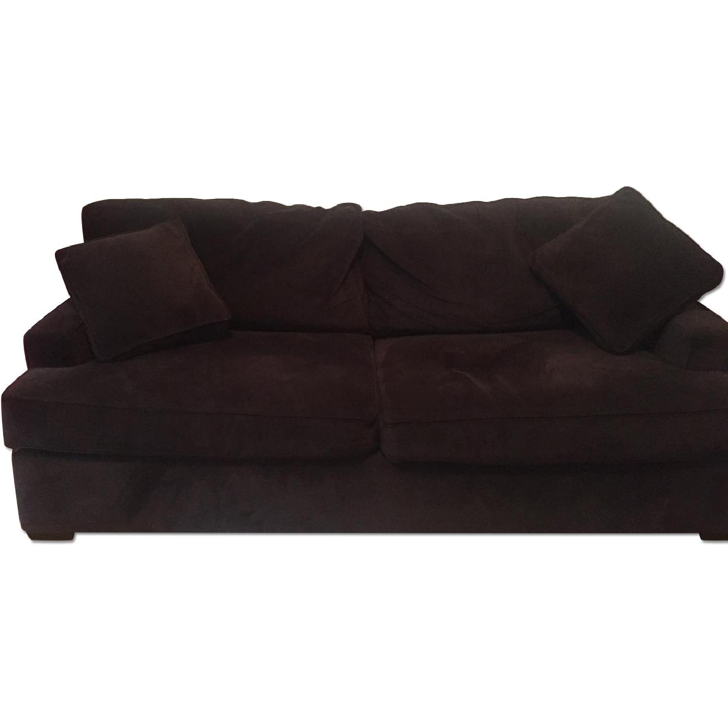 Macy's Hickory Springs Chocolate Brown Couch w/ Pullout Bed - image-4
