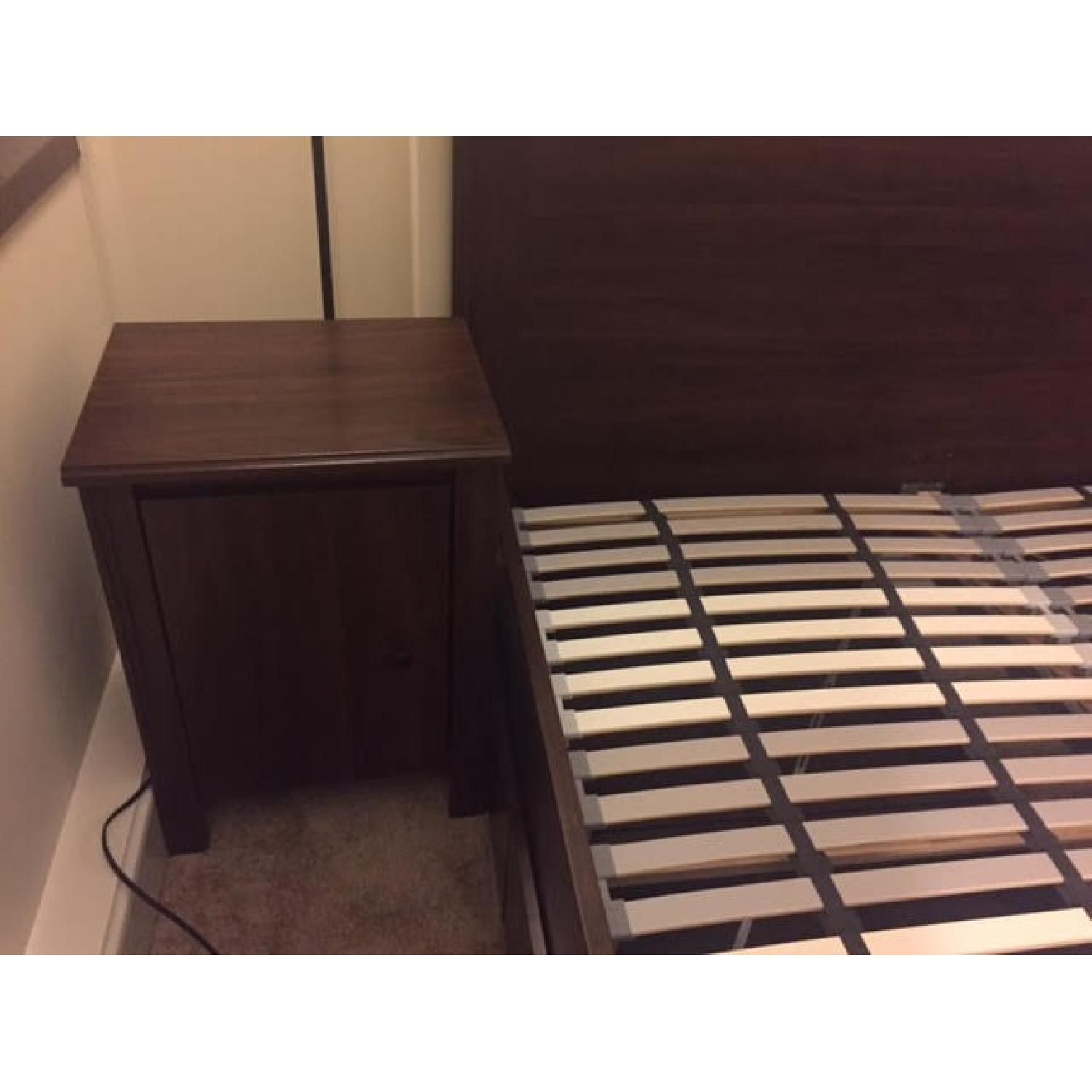 Ikea Brusali Queen Bed Frame + Night Stand + Dresser - image-4