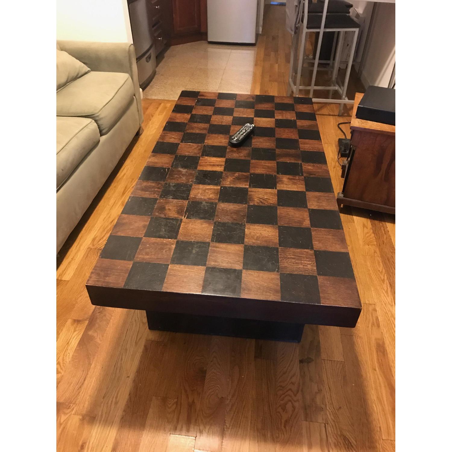Crate & Barrel Checkered Coffee Table - image-2