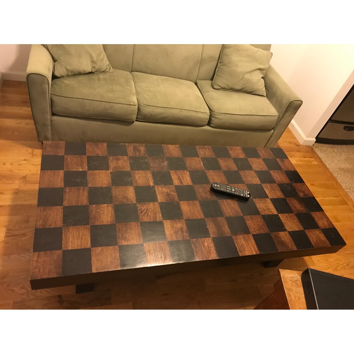 Crate & Barrel Checkered Coffee Table - image-3