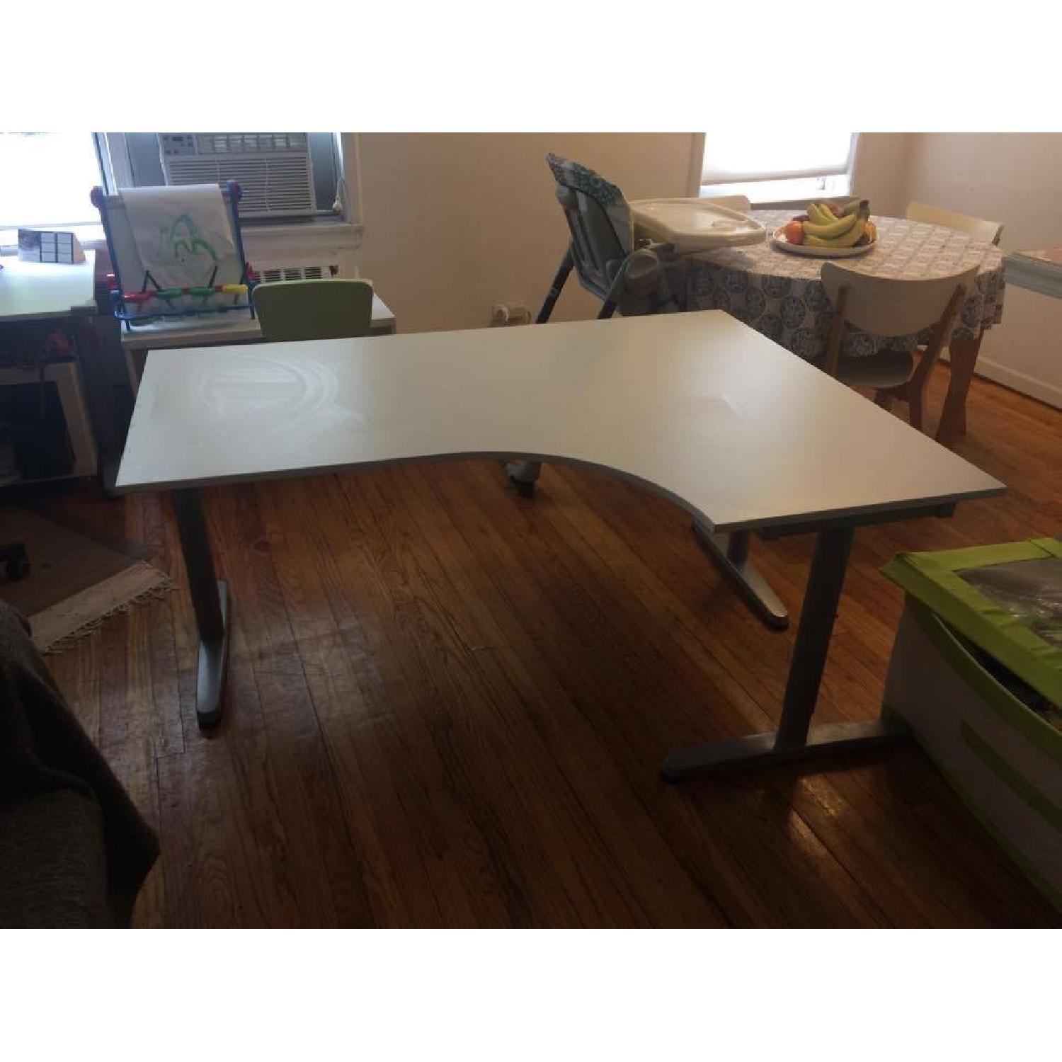Ikea Galant Right Corner Desk in White AptDeco