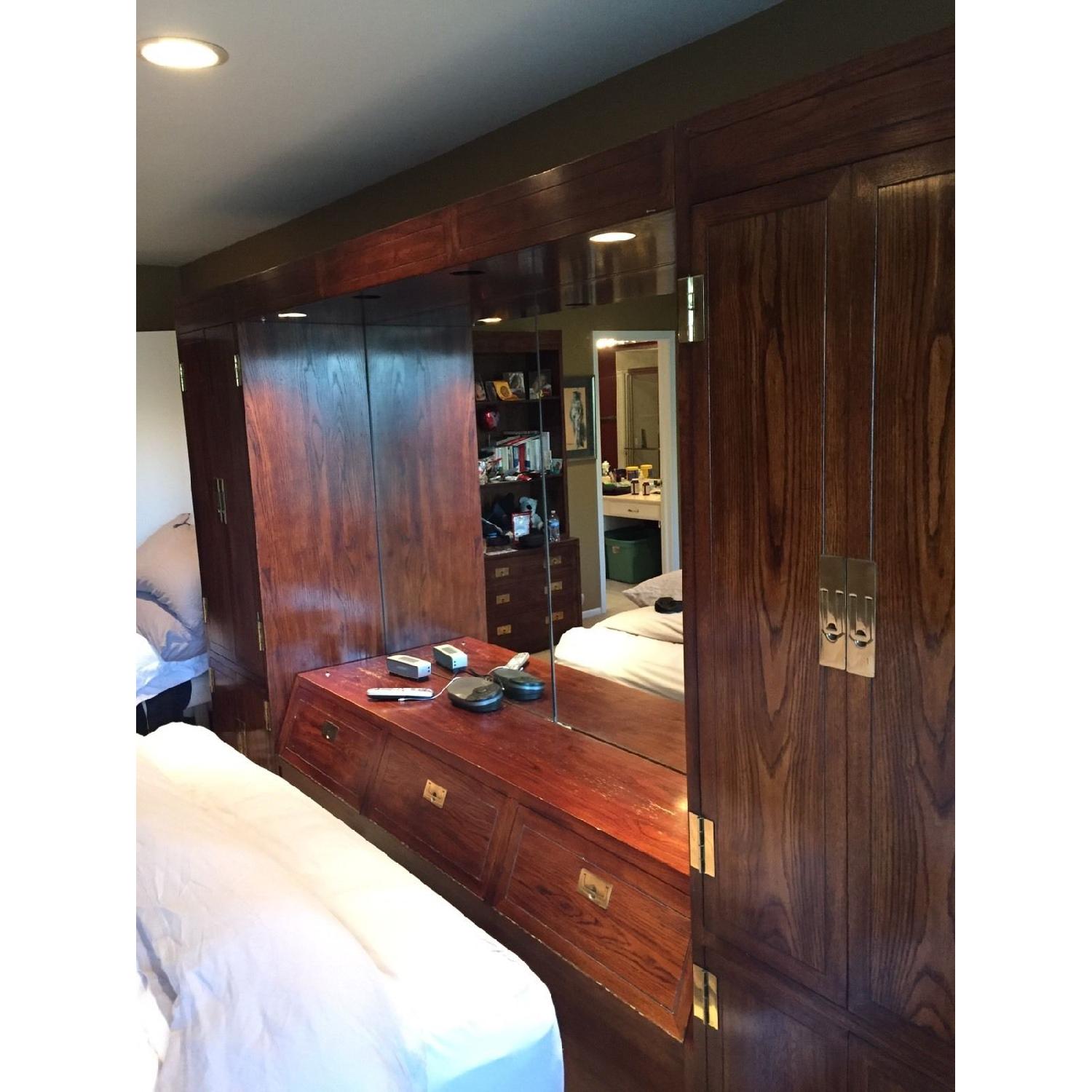 Henredon Campaign Style King Size Head Unit - image-1