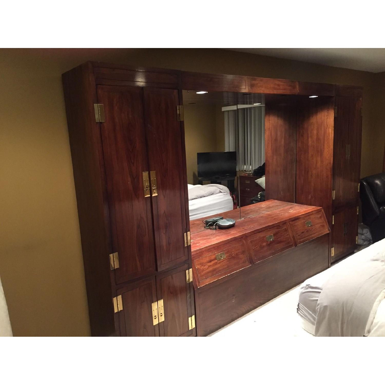 Henredon Campaign Style King Size Head Unit - image-4