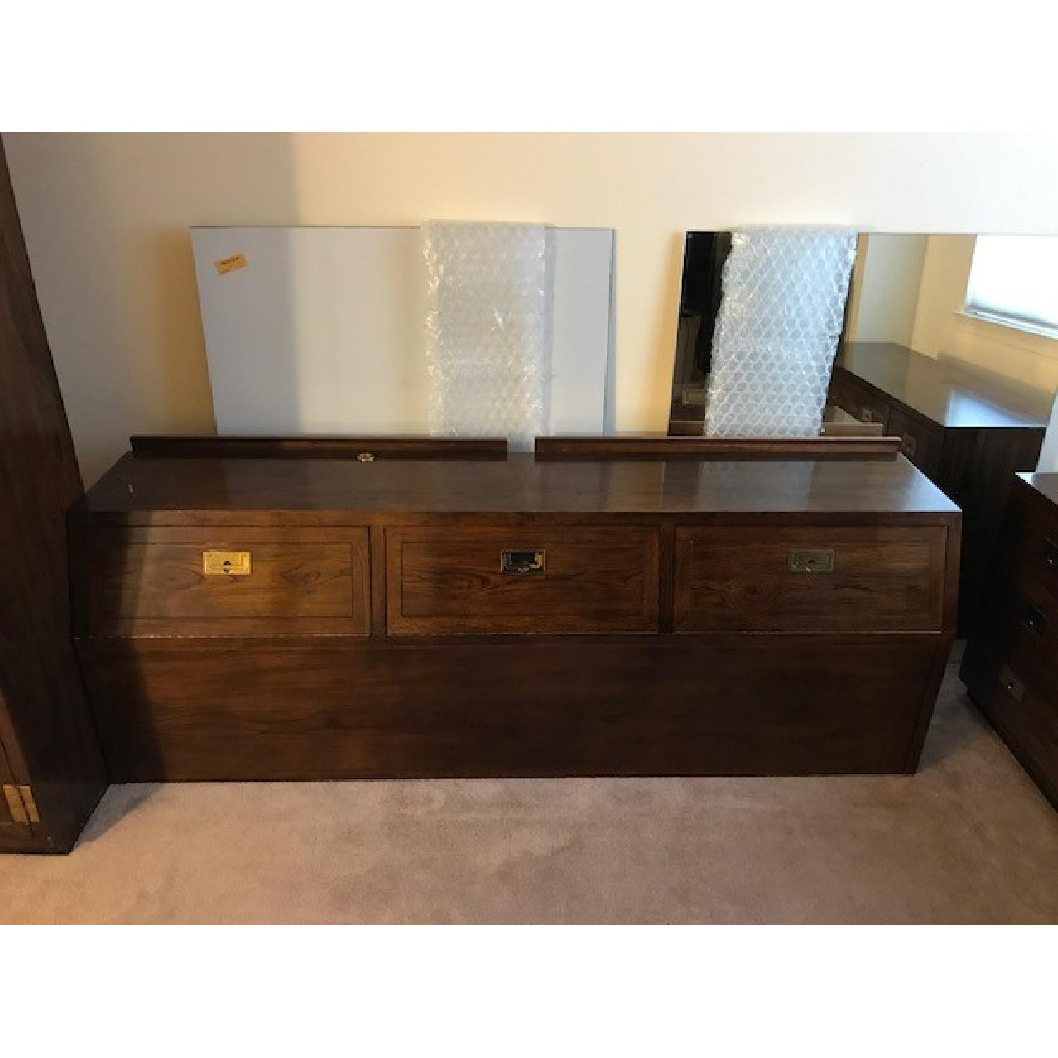 Henredon Campaign Style King Size Head Unit - image-8
