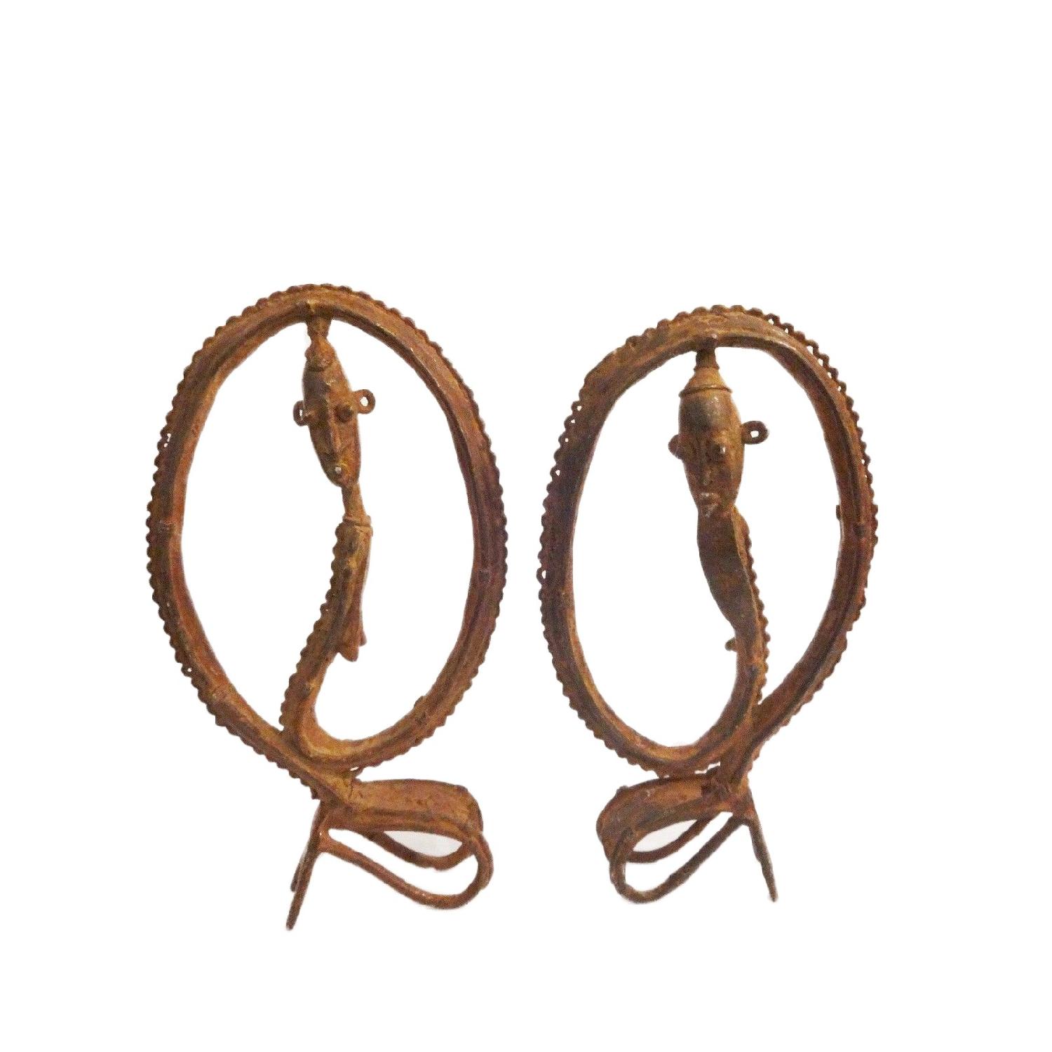 Dogon Mali Bronze Life Forever Female & Male Sculptures - image-5