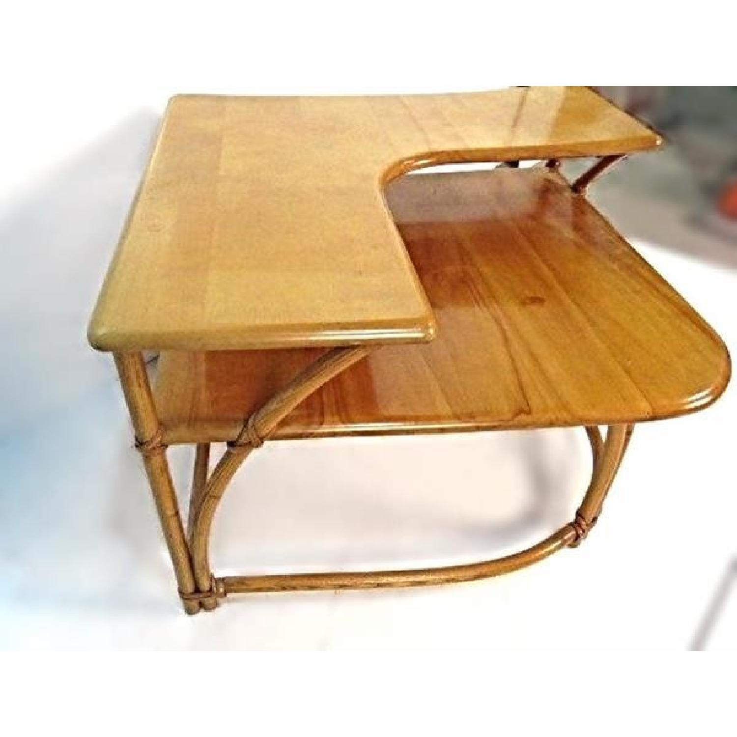 Heywood Wakefield Bamboo Maple Corner Table - image-0