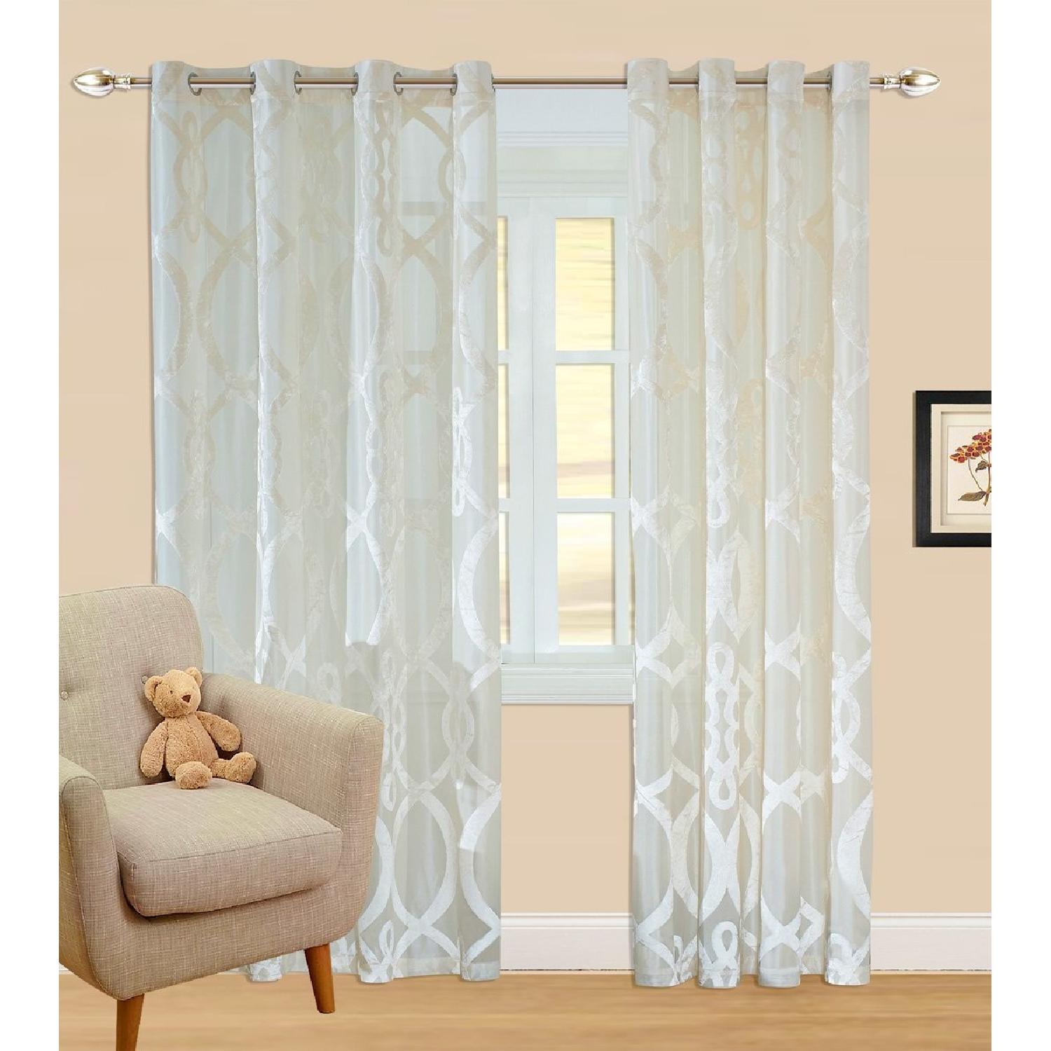 Sheer Window Grommet Curtains/Drapes - image-1