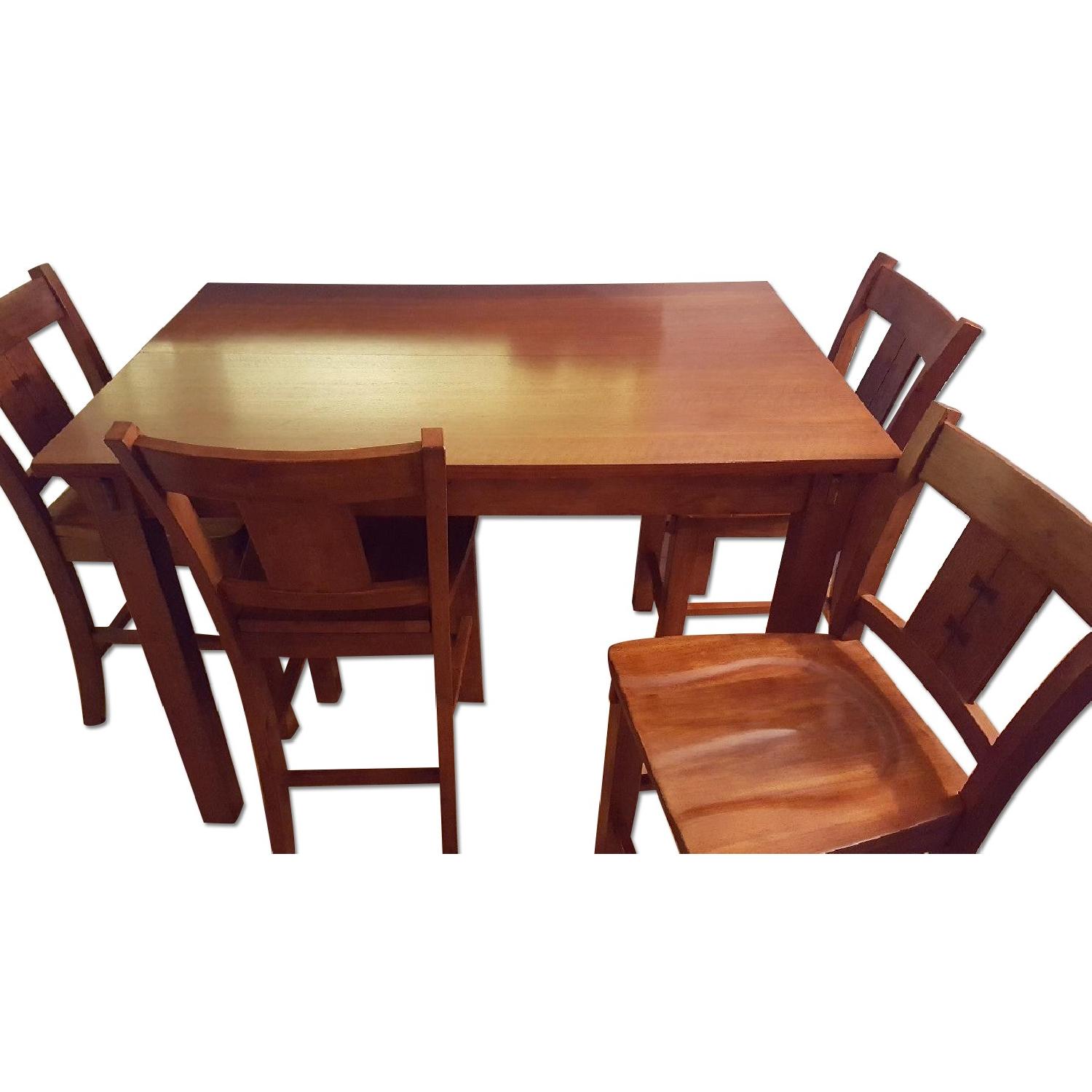 Craftsman Dining Table w/ 4 Chairs - image-0