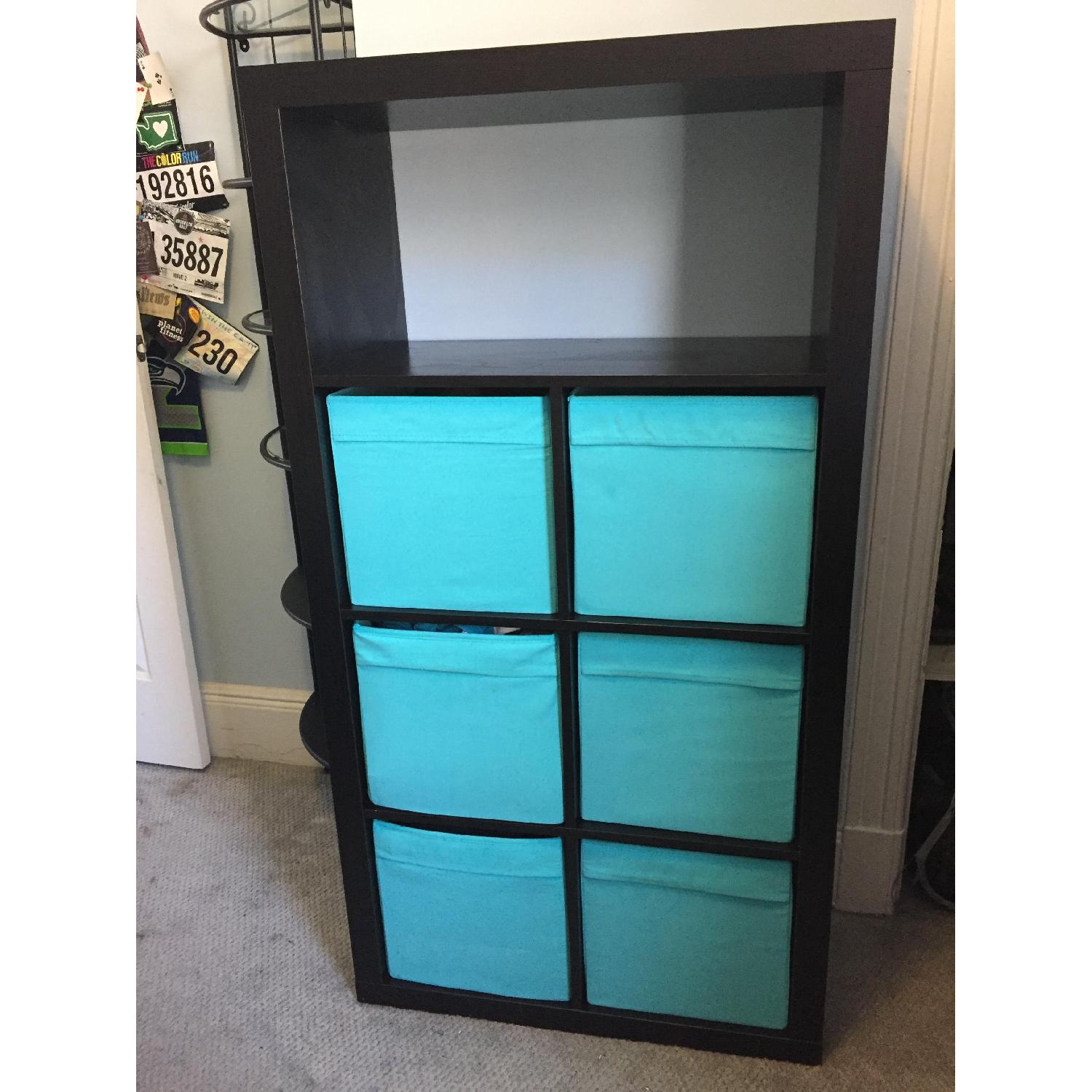 Ikea Bookcase w/ PullOut Baskets AptDeco