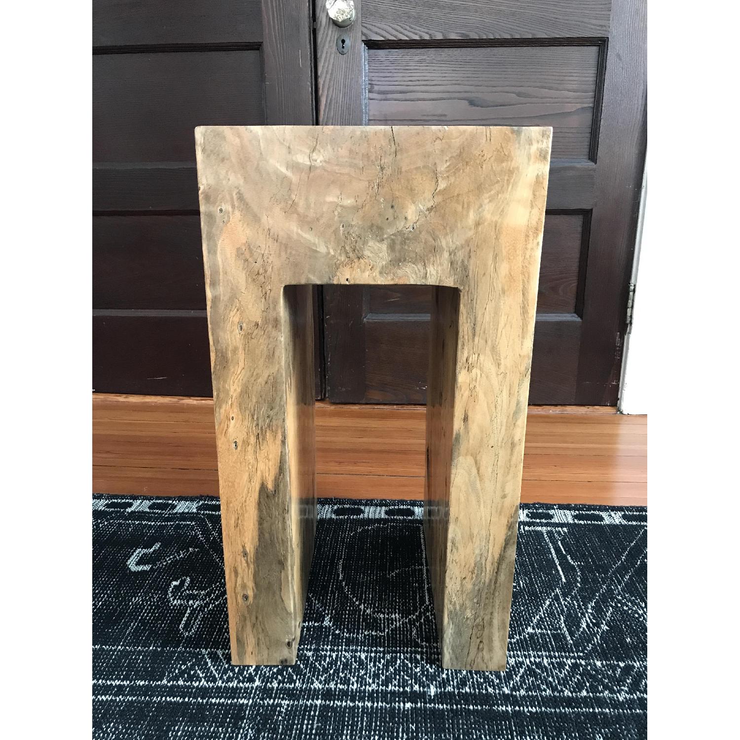 Natural Wood Grain Solid Wood Side Table - image-1