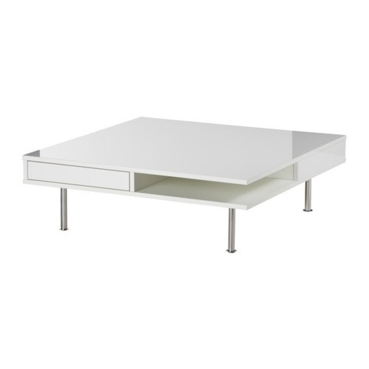 Ikea Tofteryd Coffee Table in High Gloss White - AptDeco