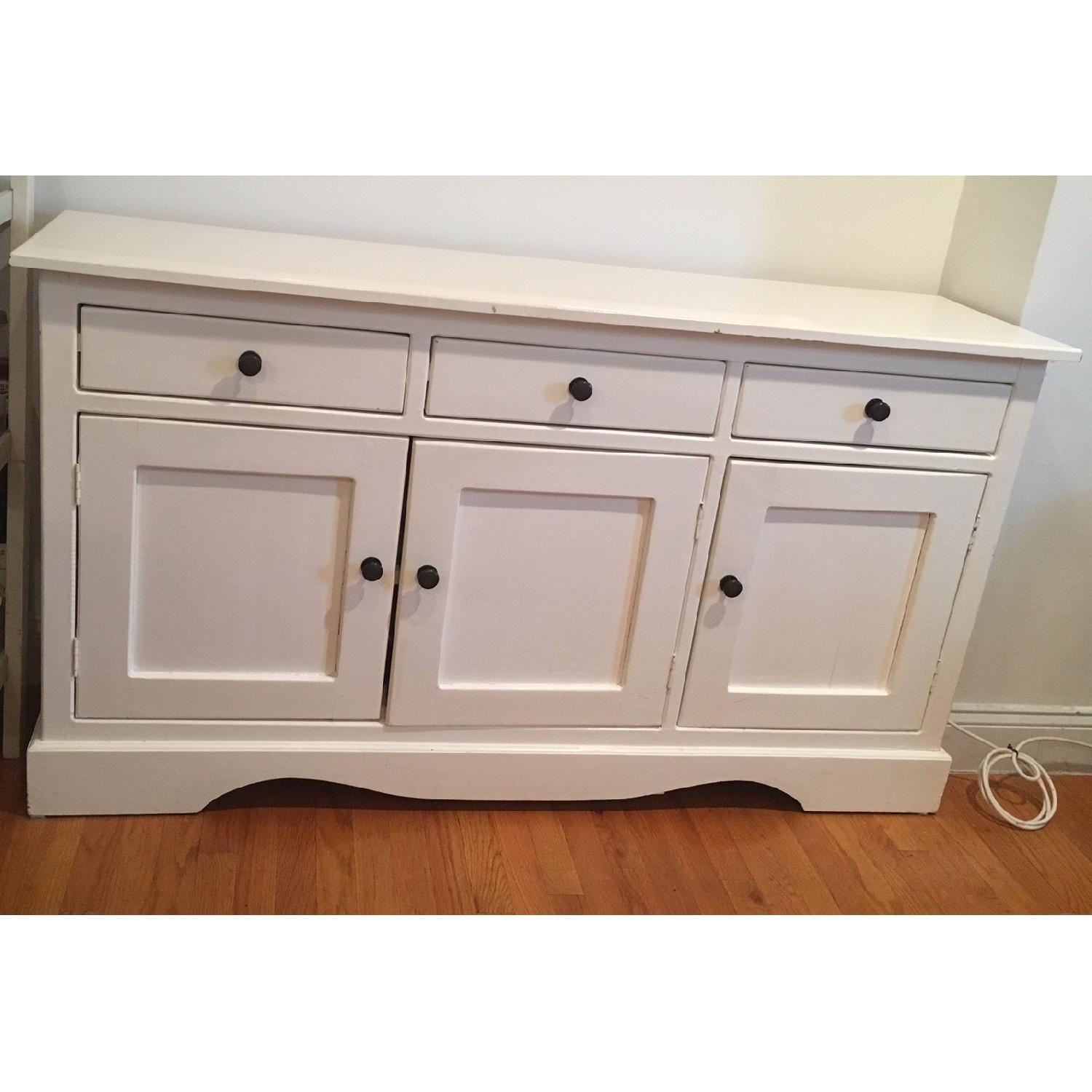 Nadeau White Three-Door Three Drawer Buffet - image-1
