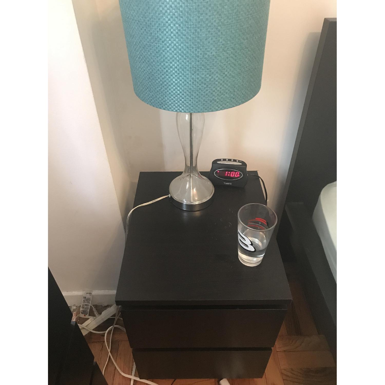 Pier 1 Marine Glass Table Lamp w/ Blue Shade - image-4