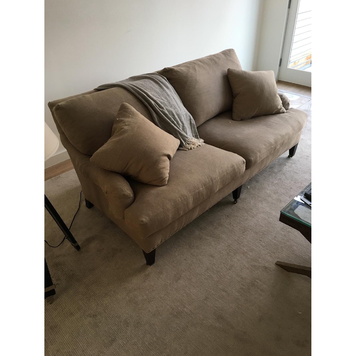 Lee Industries Linen Apartment Sofa - image-1