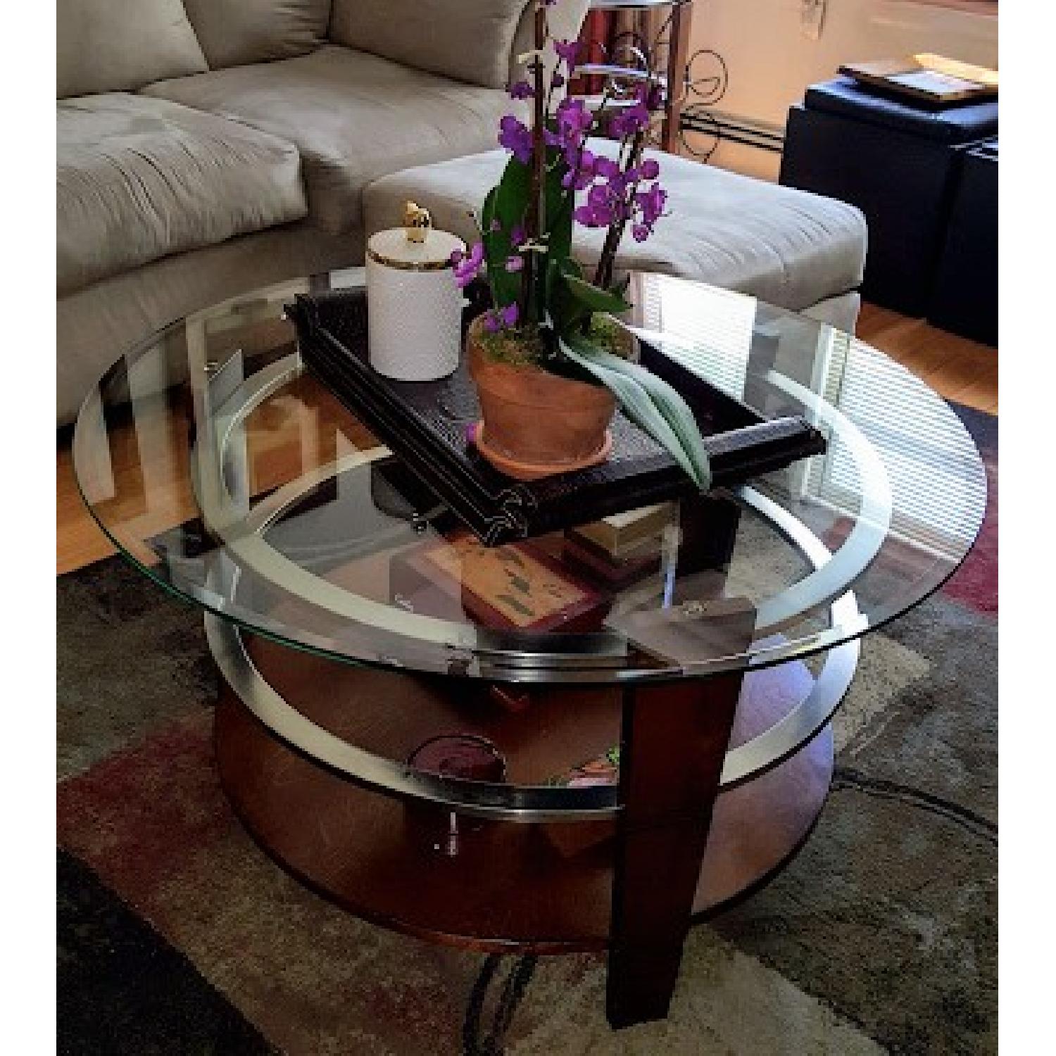 Round Coffee Table + 2 End Tables - image-1