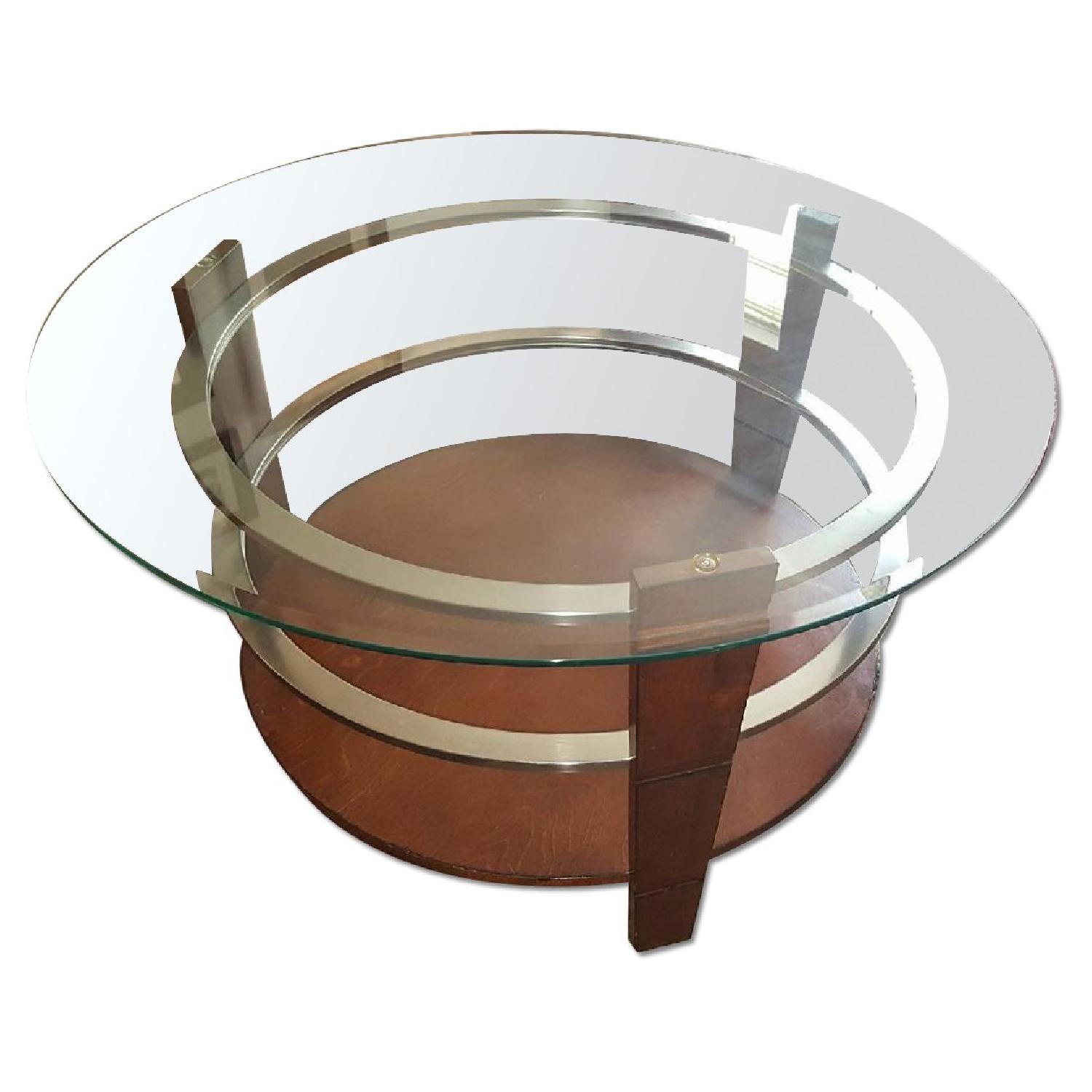 Round Coffee Table + 2 End Tables - image-0